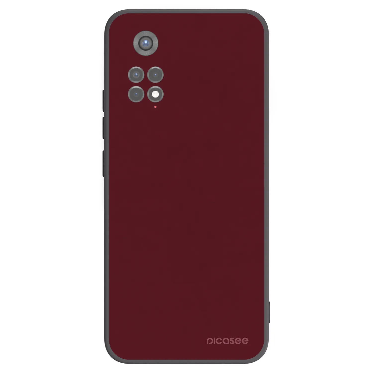 Picasee silikonowe czarne etui na Xiaomi Redmi Note 11S 5G - Burgundy red