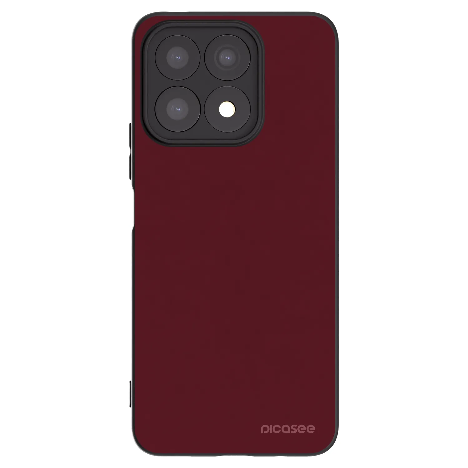 Picasee silikonowe czarne etui na Honor X8a - Burgundy red