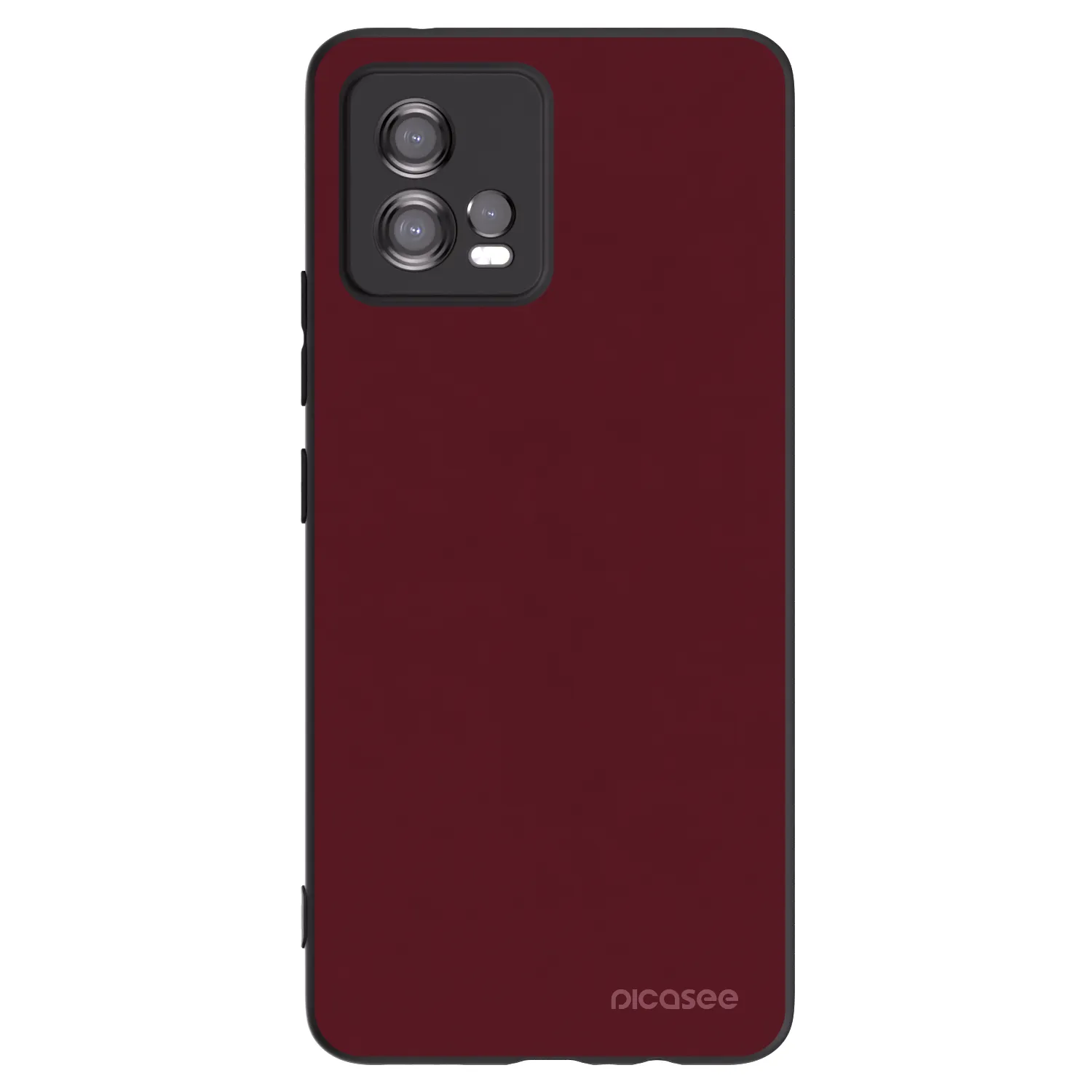 Picasee silikonowe czarne etui na Motorola Moto G72 - Burgundy red