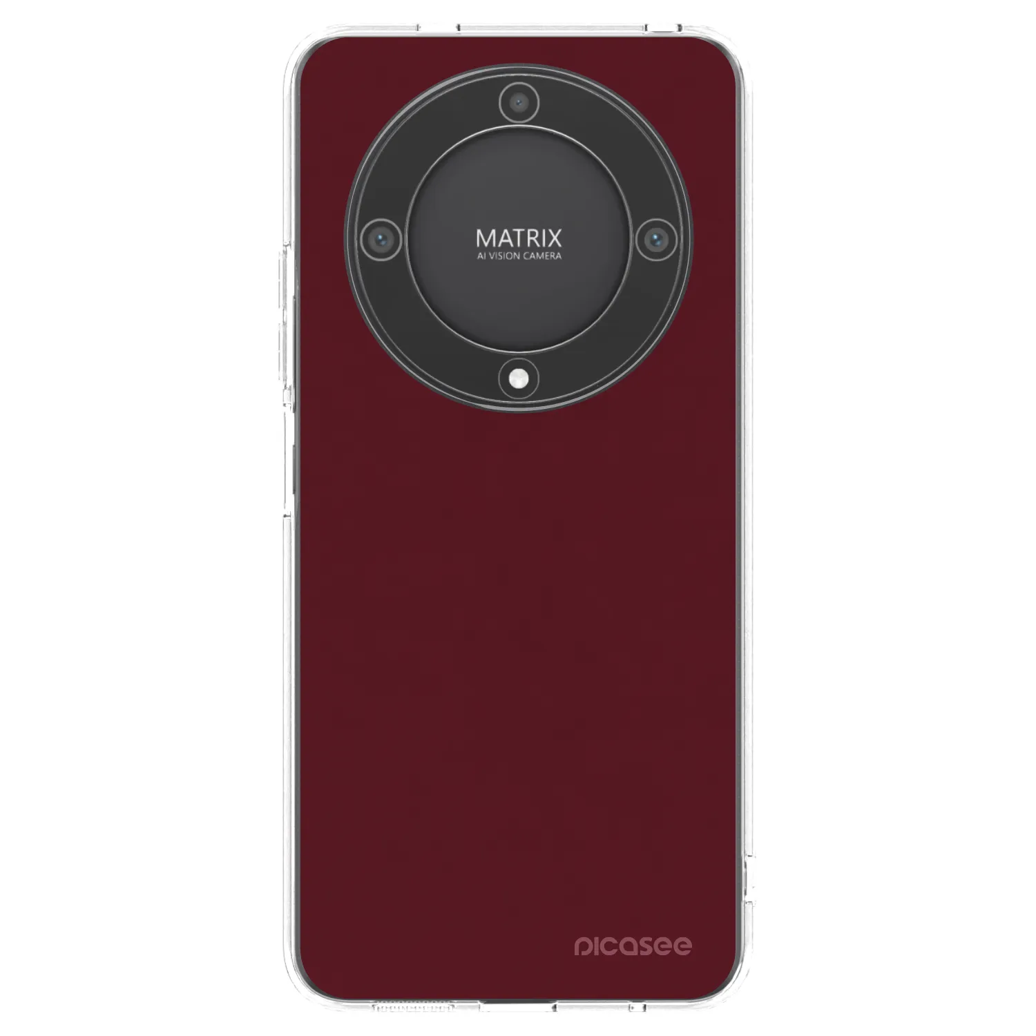 Picasee silikonowe przeźroczyste etui na Honor Magic5 Lite 5G - Burgundy red