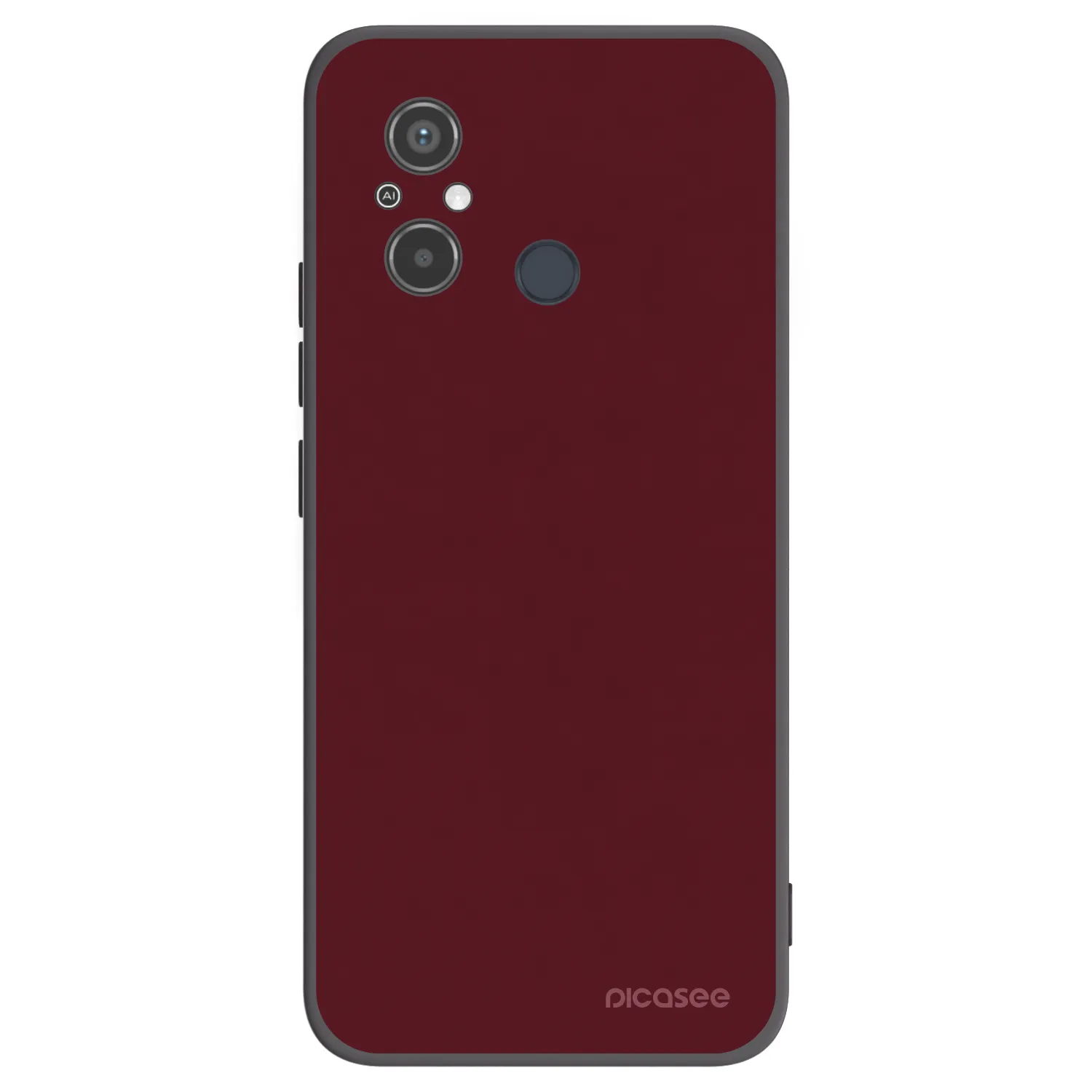 Picasee silikonowe czarne etui na Xiaomi Redmi 12C - Burgundy red