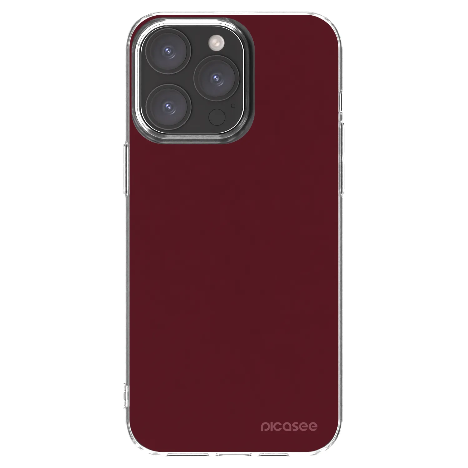 Picasee silikonowe przeźroczyste etui na Apple iPhone 15 Pro Max - Burgundy red