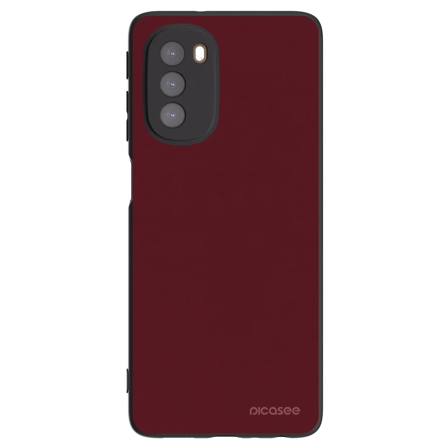 Picasee silikonowe czarne etui na Motorola Moto G51 - Burgundy red