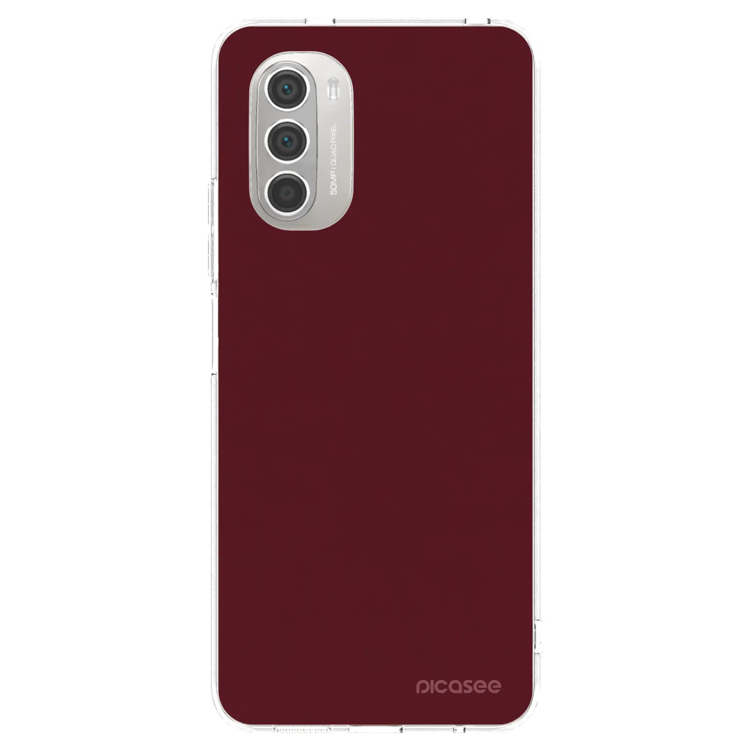 Picasee silikonowe przeźroczyste etui na Motorola Moto G51 - Burgundy red