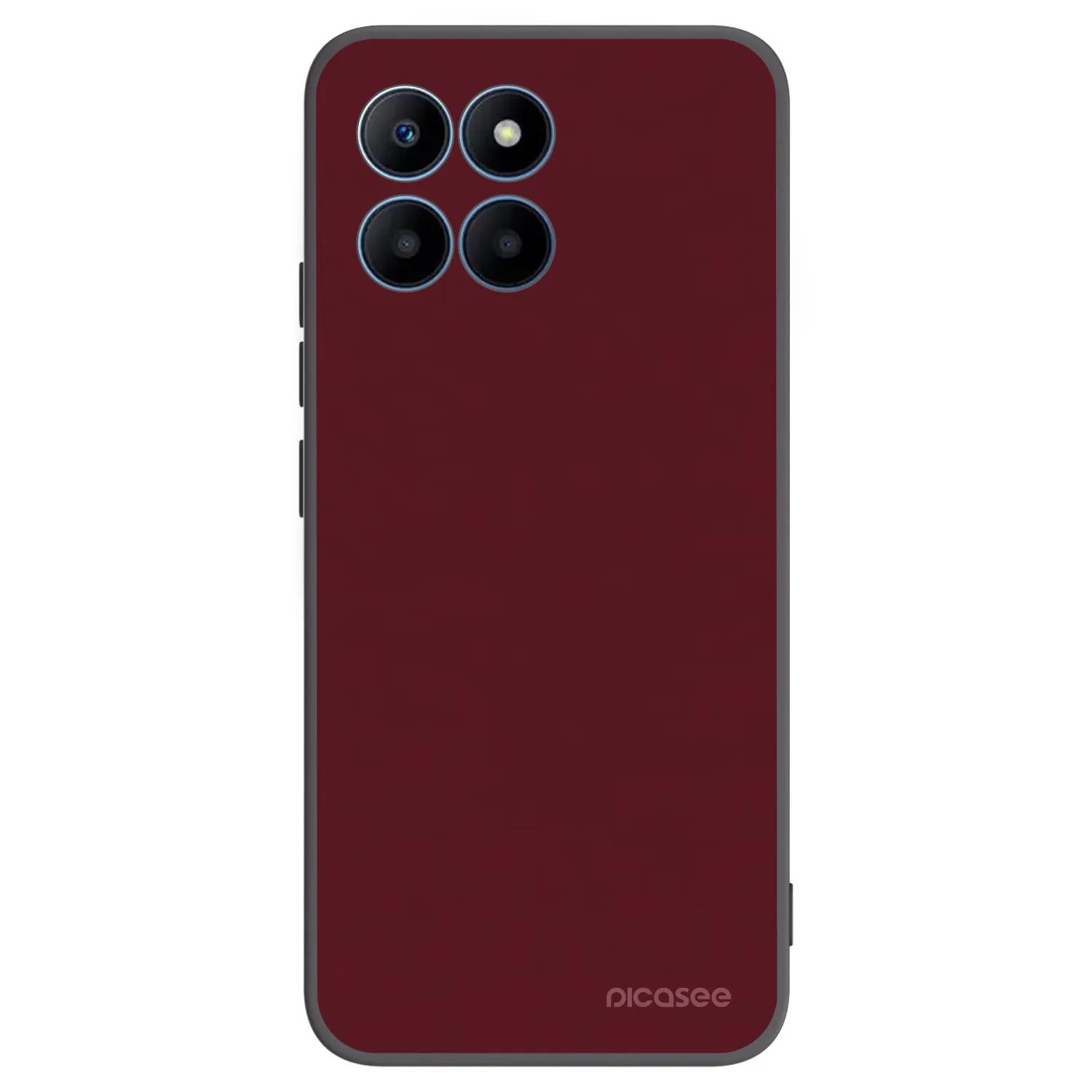 Picasee silikonowe czarne etui na Honor 70 Lite - Burgundy red