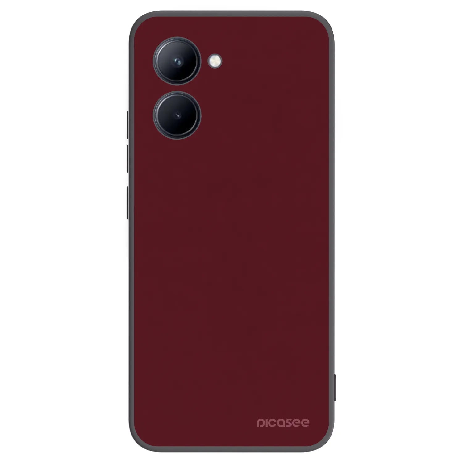 Picasee silikonowe czarne etui na Realme C33 (2023) - Burgundy red