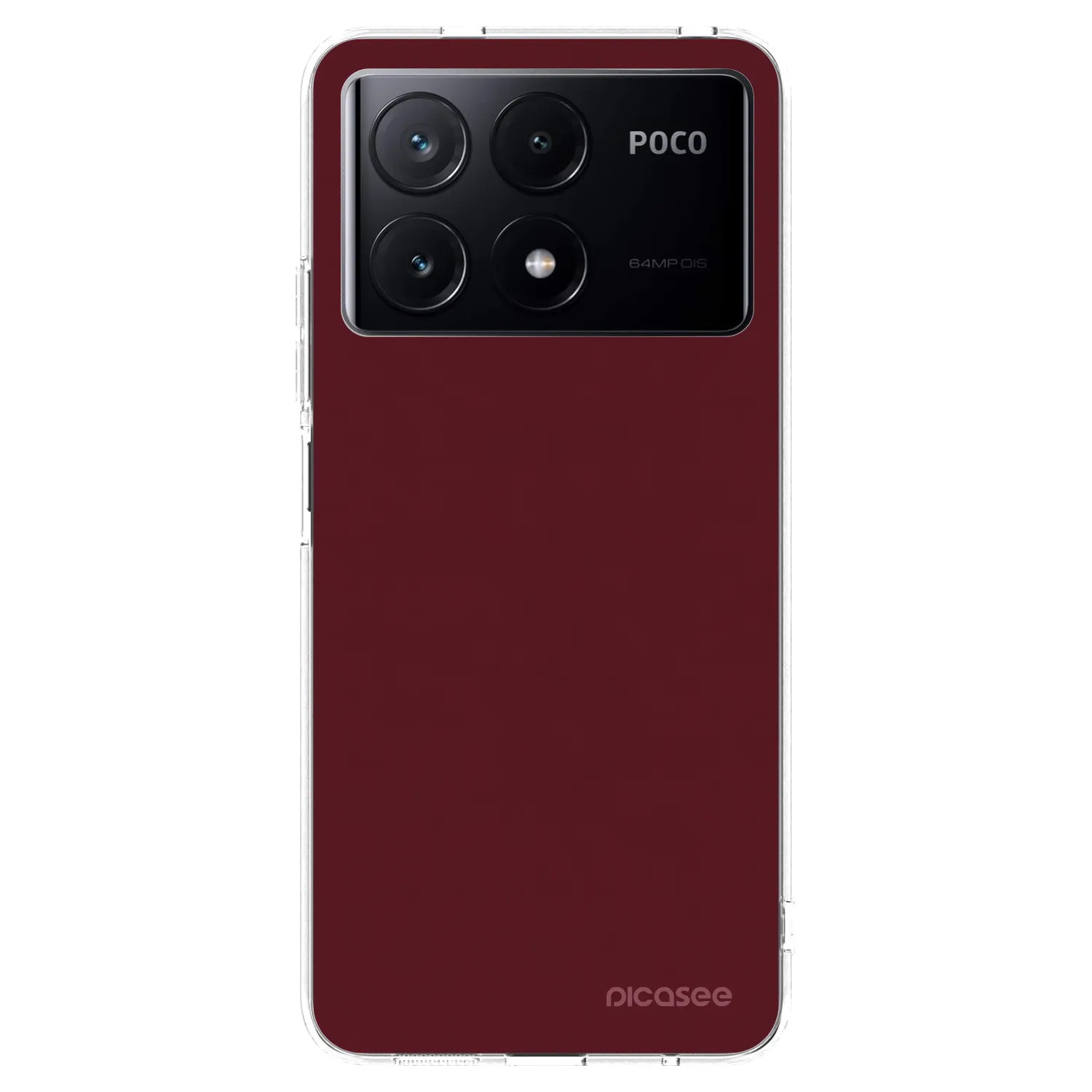 Picasee silikonowe przeźroczyste etui na Xiaomi Poco X6 Pro - Burgundy red
