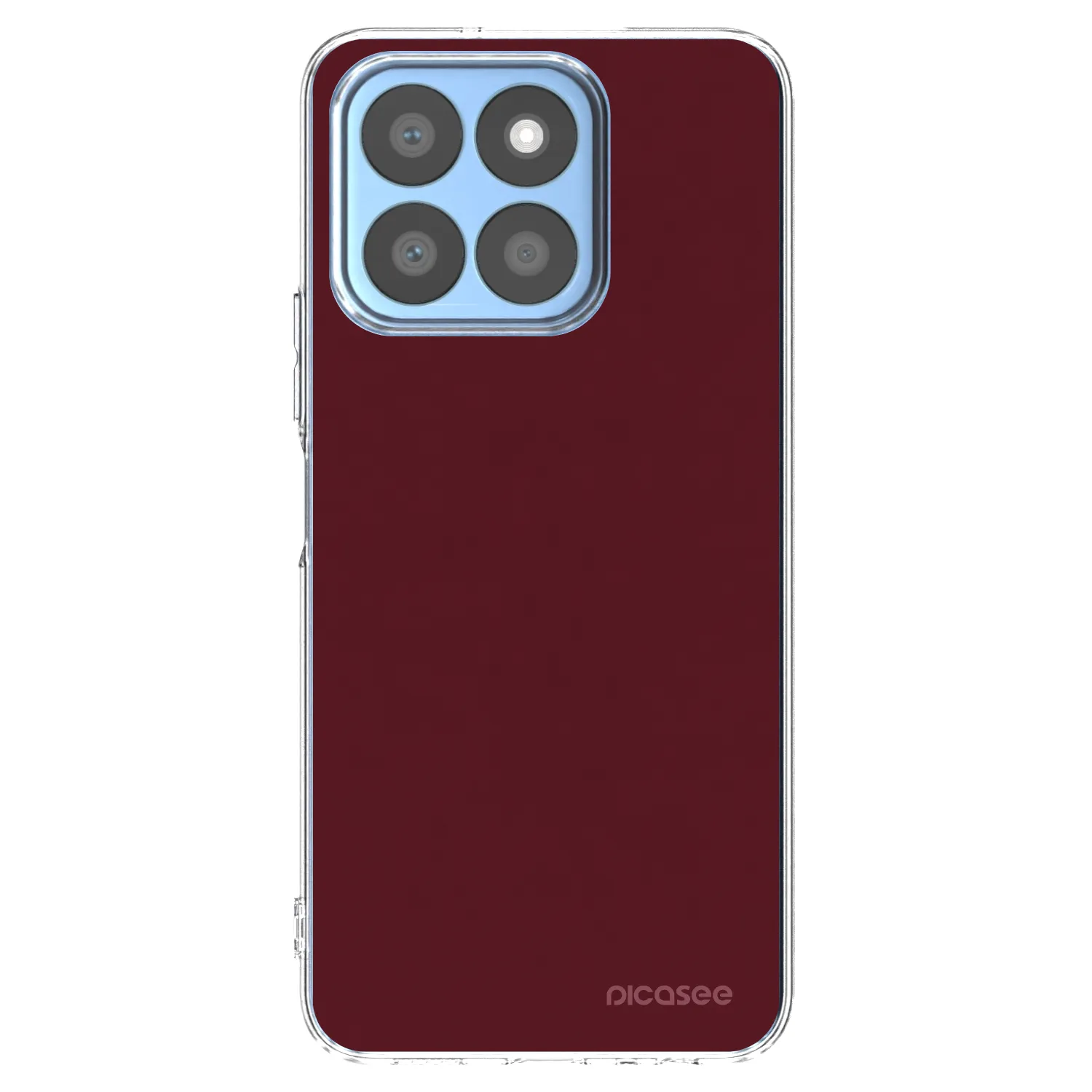 Picasee silikonowe przeźroczyste etui na Honor X8b - Burgundy red