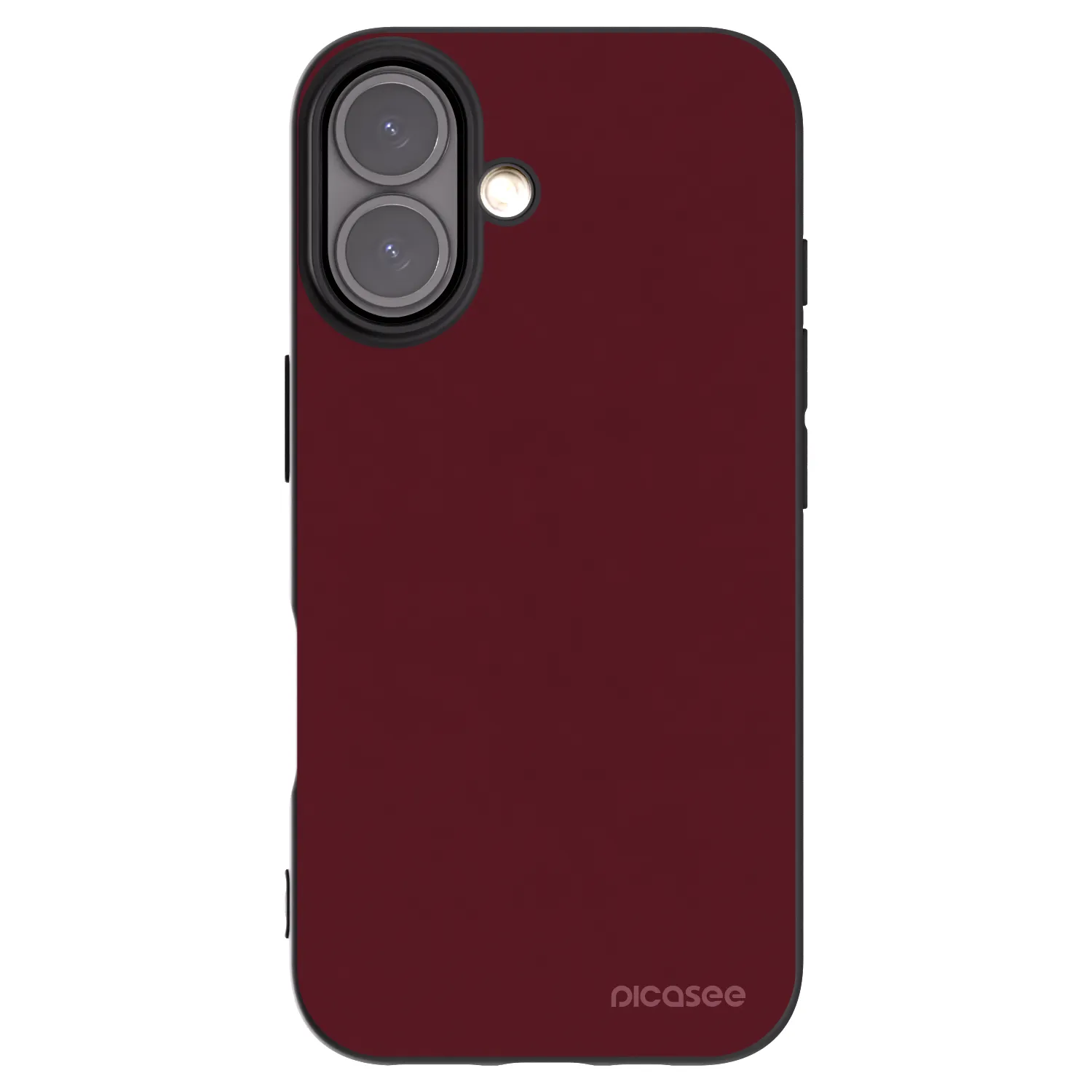 Picasee silikonowe czarne etui na Apple iPhone 16 - Burgundy red