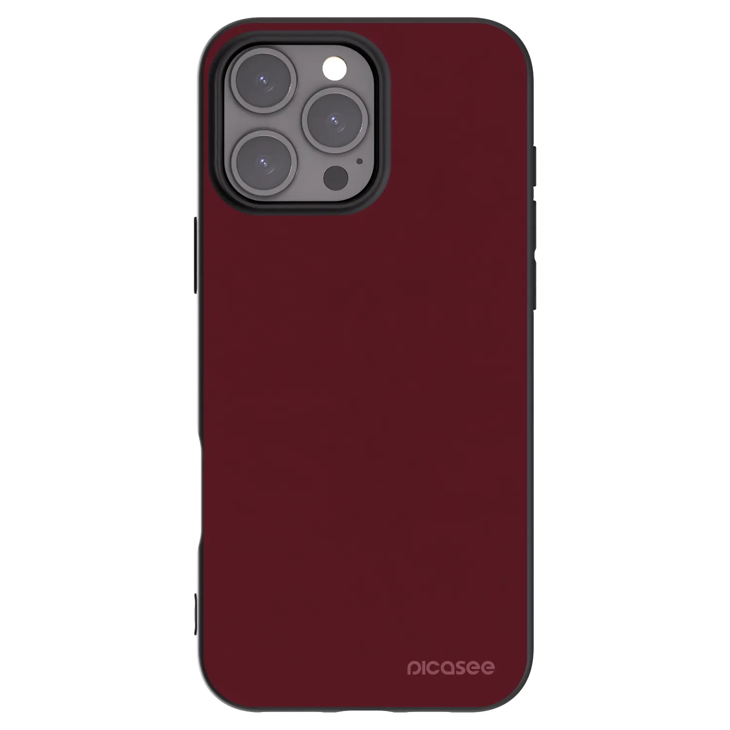 Picasee silikonowe czarne etui na Apple iPhone 16 Pro Max - Burgundy red