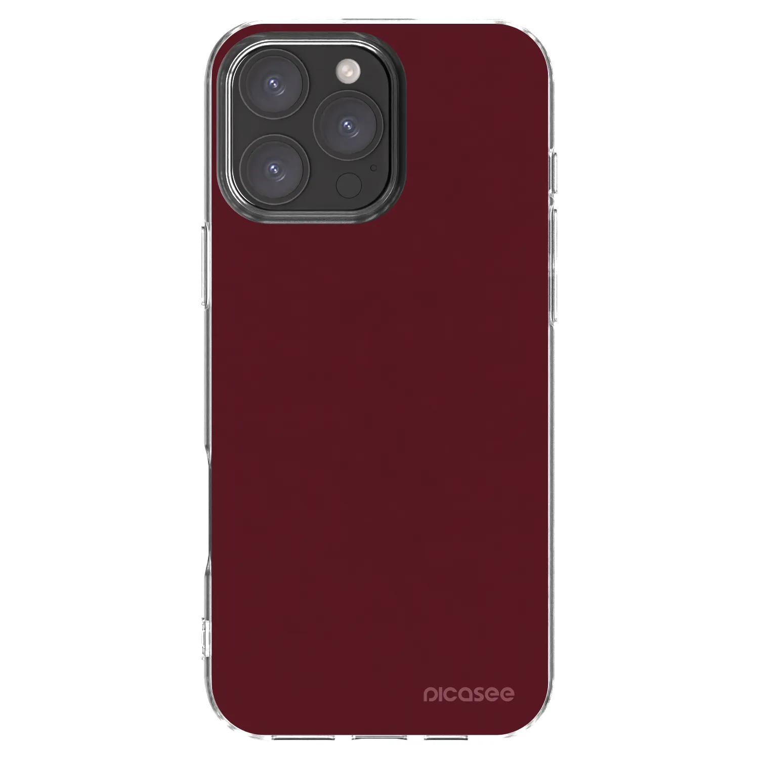 Picasee silikonowe przeźroczyste etui na Apple iPhone 16 Pro Max - Burgundy red