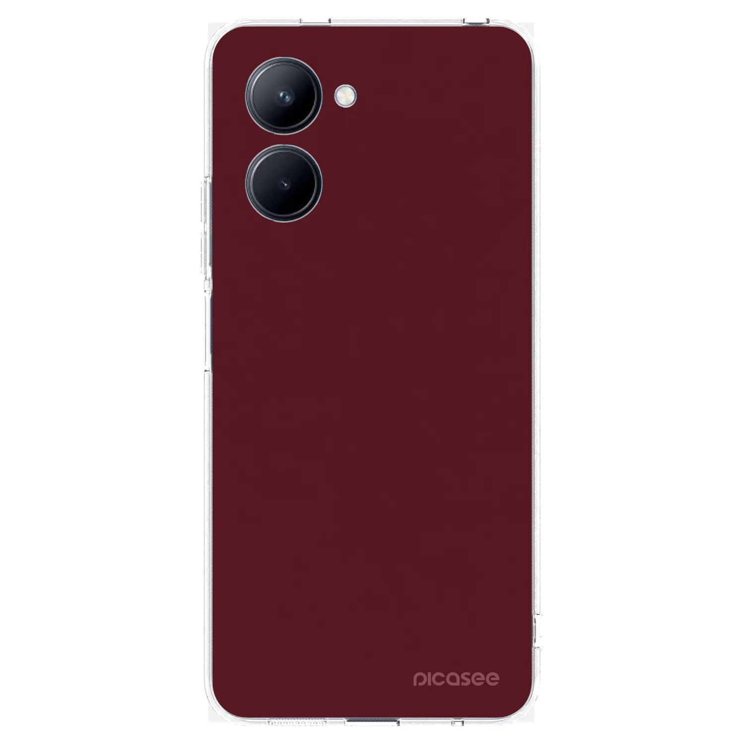 Picasee silikonowe przeźroczyste etui na Realme C33 (2023) - Burgundy red