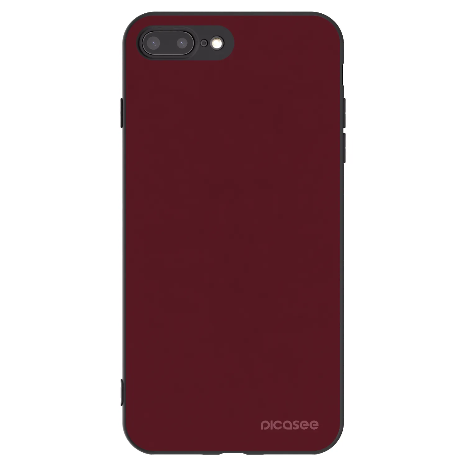 Picasee silikonowe czarne etui na Apple iPhone 7 Plus - Burgundy red