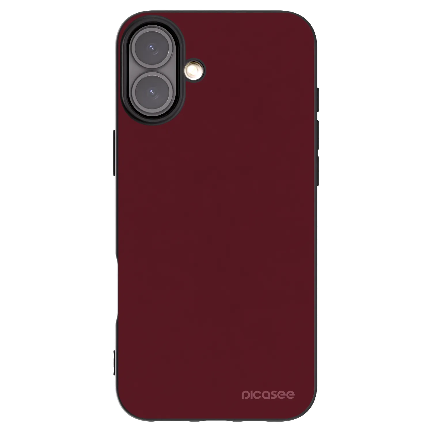 Picasee silikonowe czarne etui na Apple iPhone 16 Plus - Burgundy red
