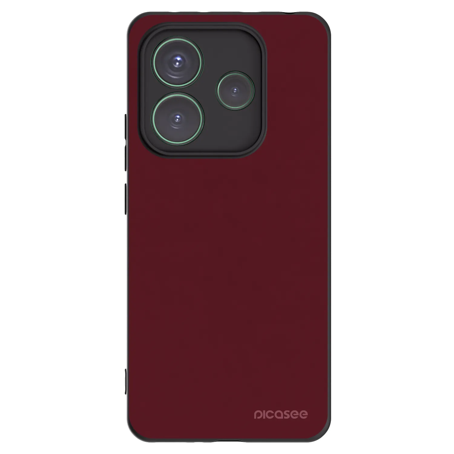 Picasee silikonowe czarne etui na Xiaomi Redmi Note 14 5G - Burgundy red