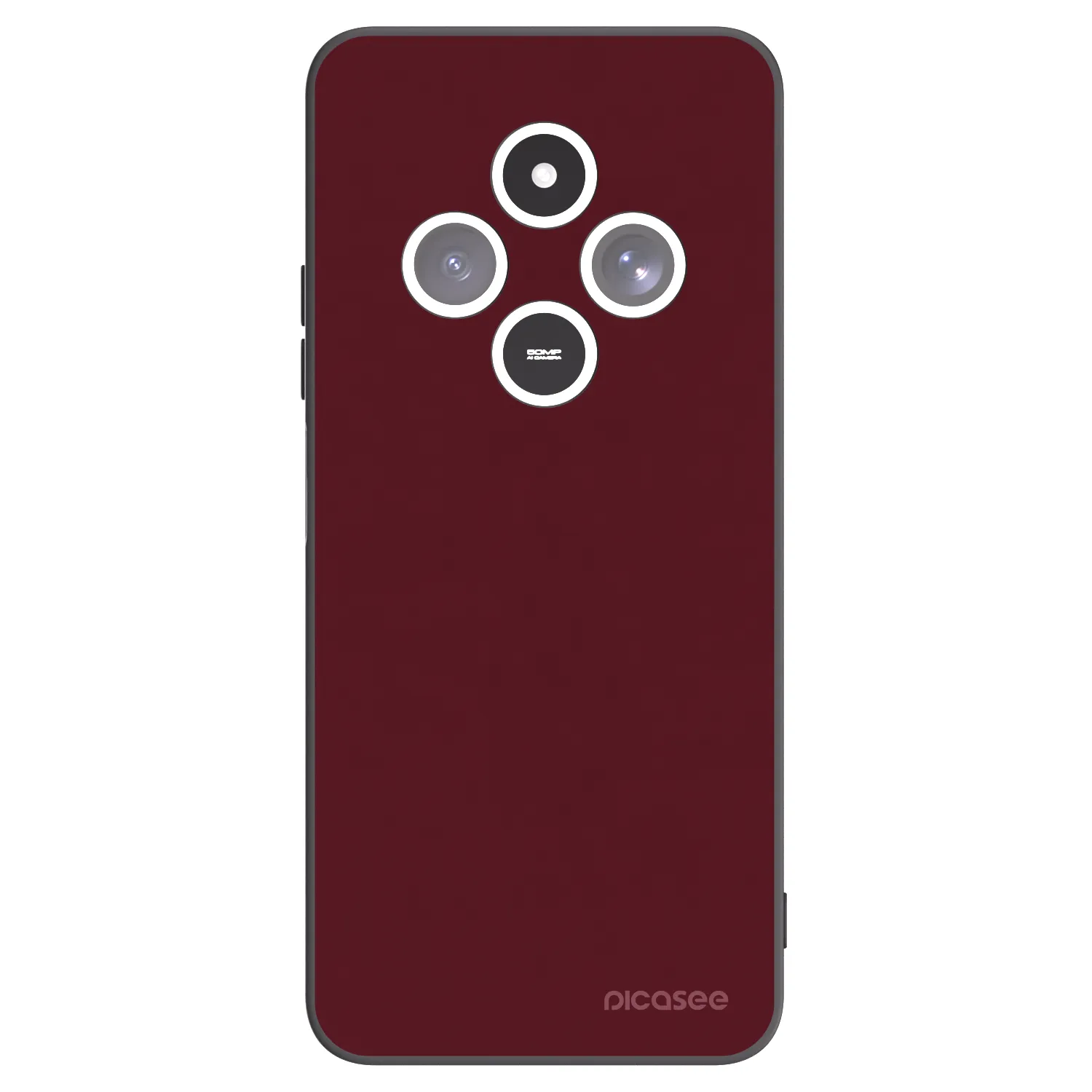 Picasee silikonowe czarne etui na Xiaomi Redmi 14C - Burgundy red