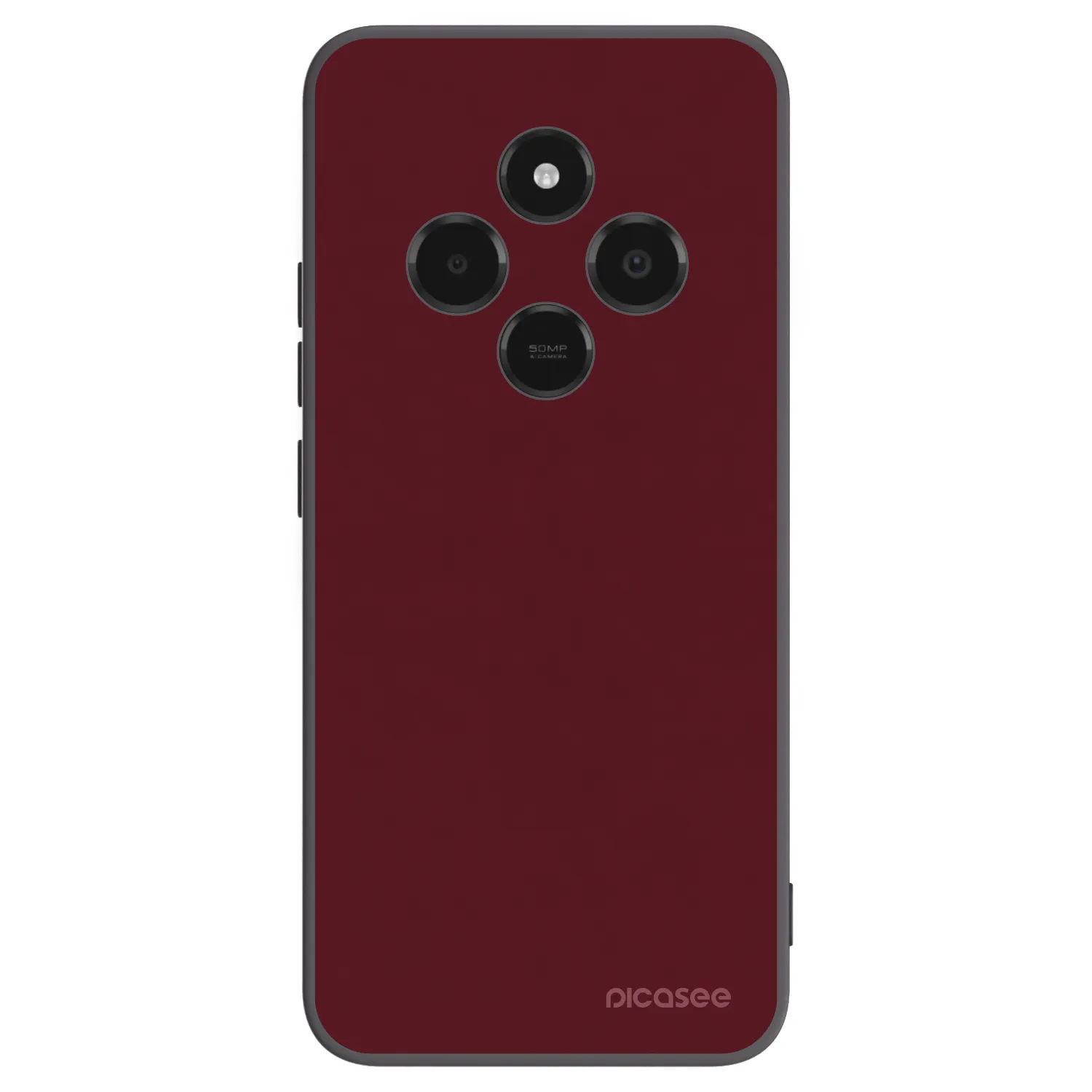 Picasee silikonowe czarne etui na Xiaomi Poco C75 - Burgundy red