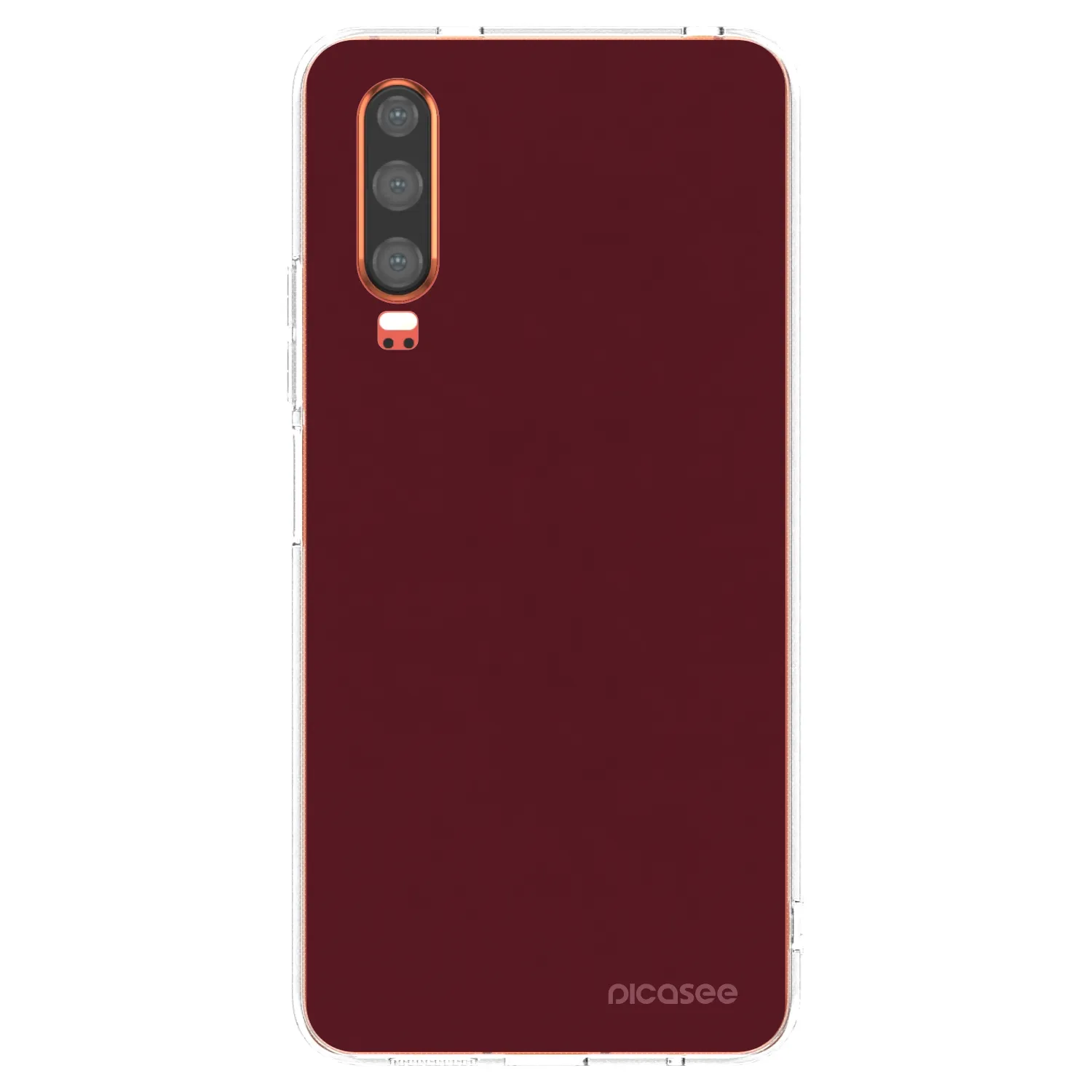 Picasee silikonowe przeźroczyste etui na Huawei P30 - Burgundy red