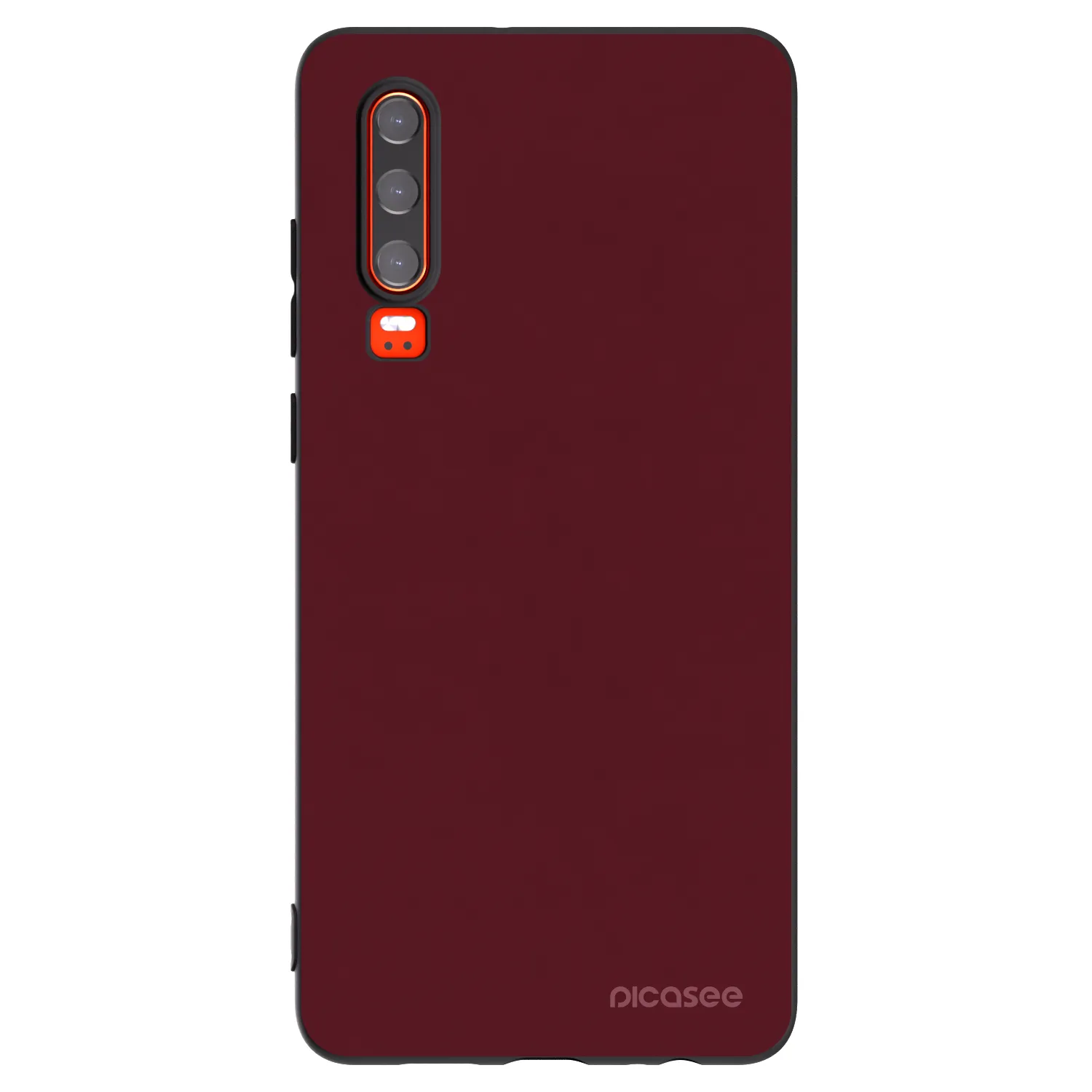 Picasee silikonowe czarne etui na Huawei P30 - Burgundy red