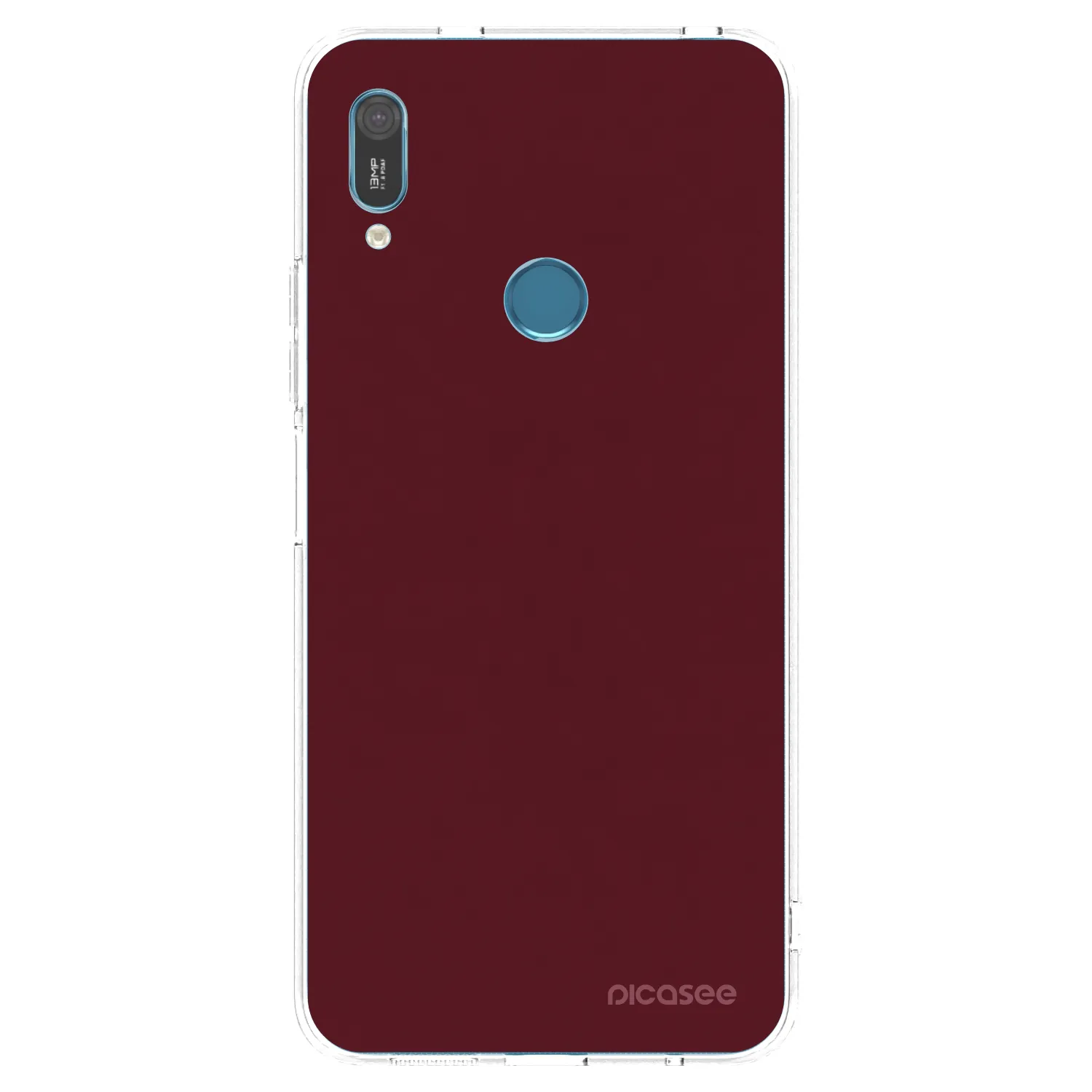 Picasee silikonowe przeźroczyste etui na Huawei Y6 2019 - Burgundy red