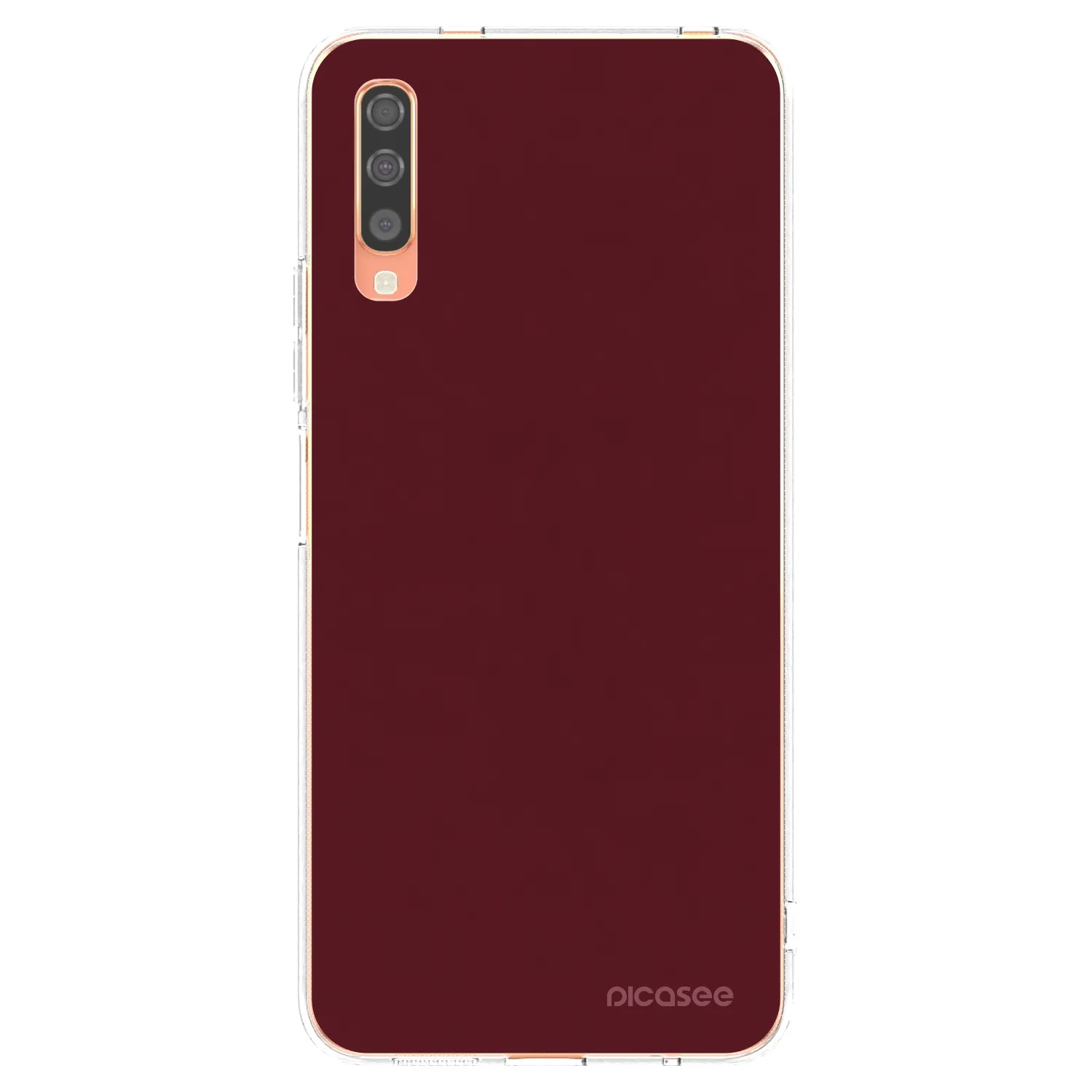 Picasee silikonowe przeźroczyste etui na Samsung Galaxy A70 A705F - Burgundy red