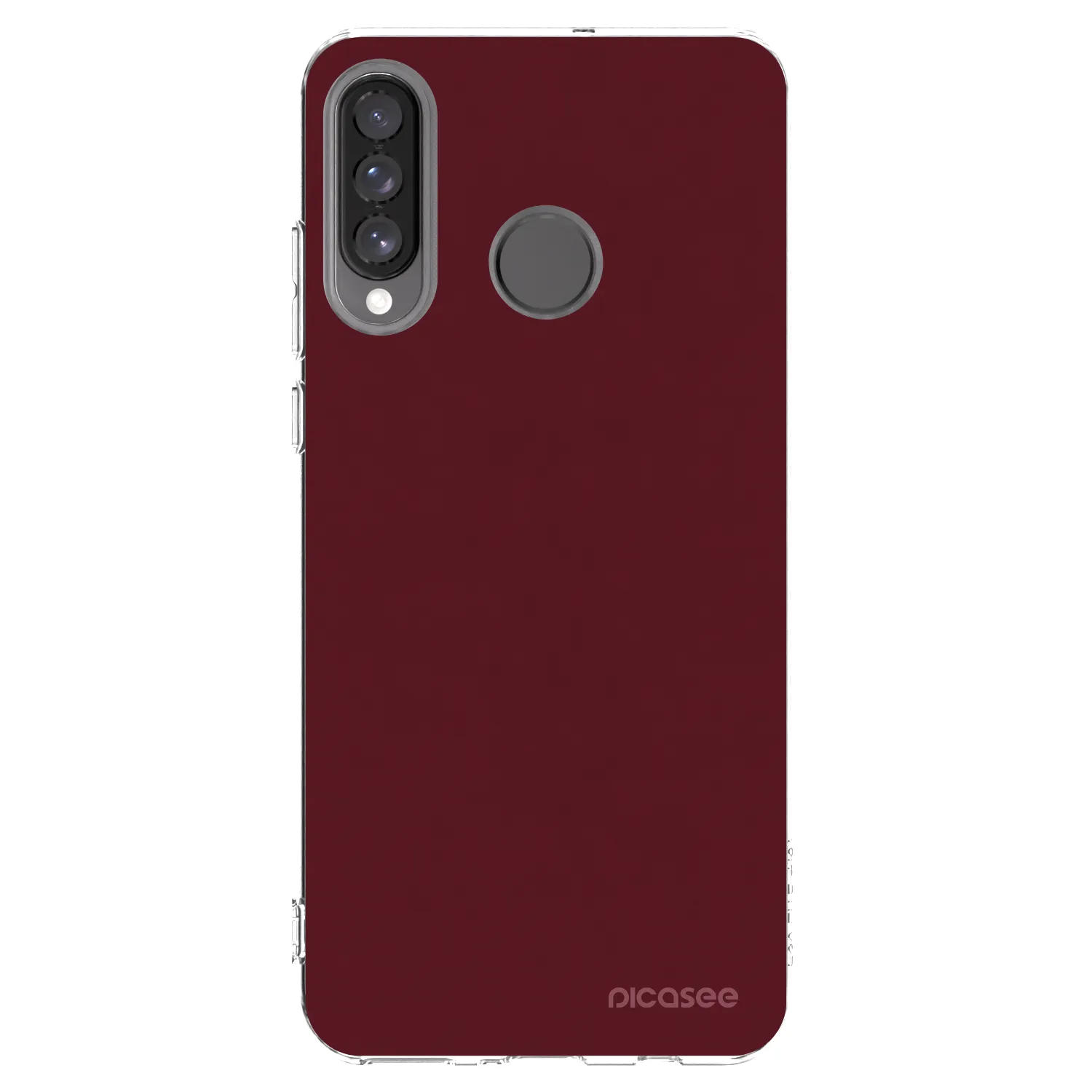 Picasee silikonowe przeźroczyste etui na Huawei P30 Lite - Burgundy red