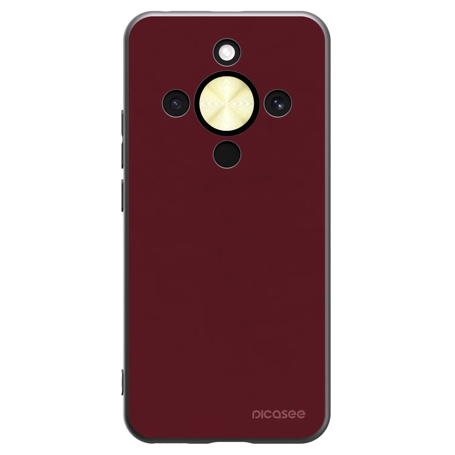 Picasee silikonowe czarne etui na Honor Magic8 Lite 5G - Burgundy red