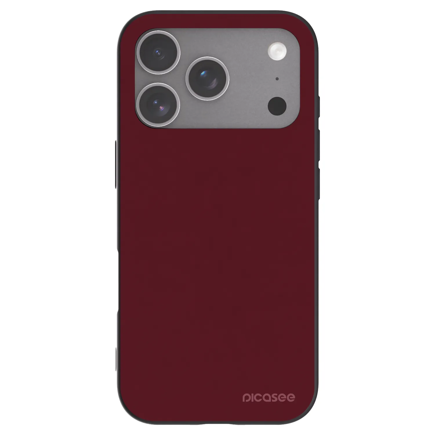 Picasee silikonowe czarne etui na Apple iPhone 18 Pro - Burgundy red