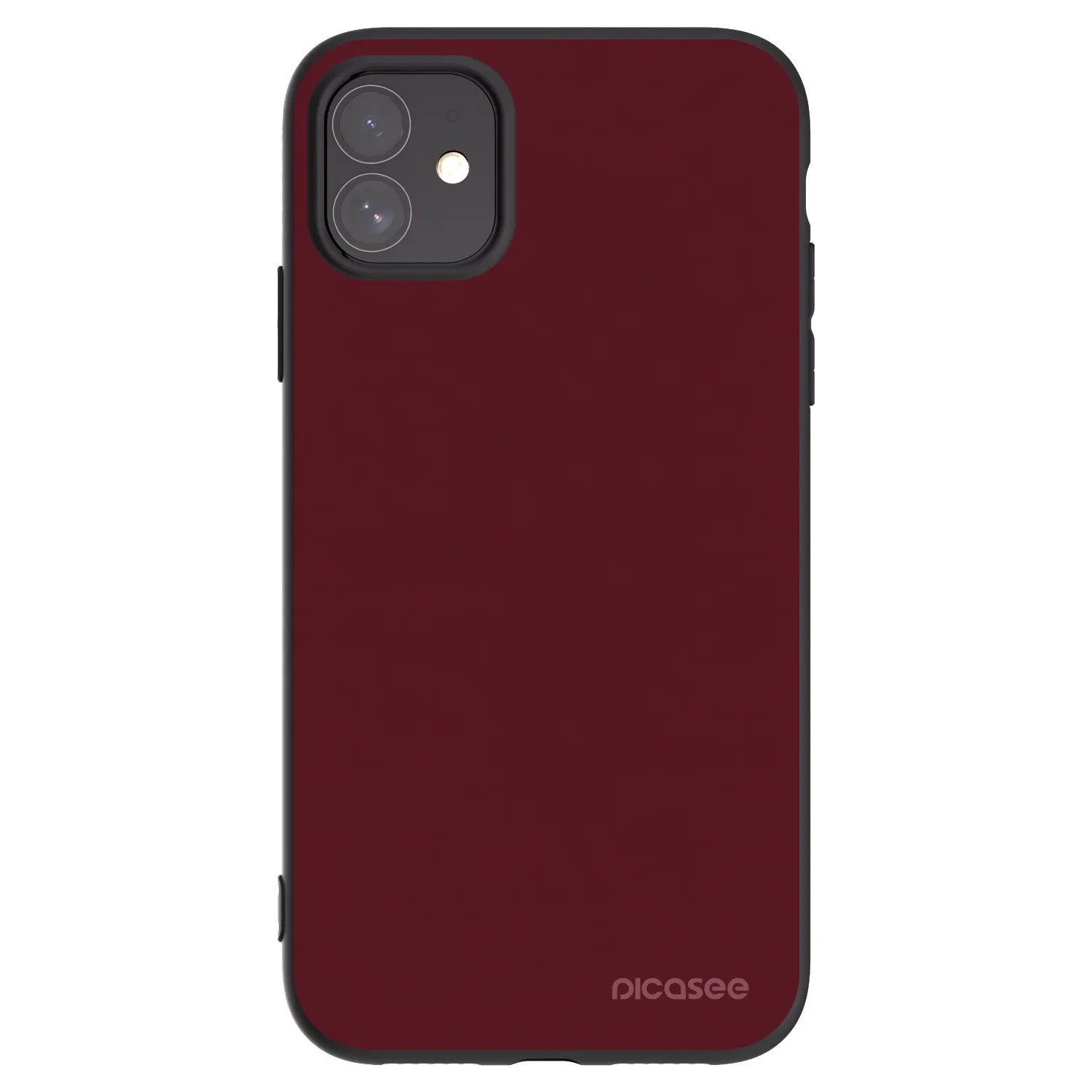 Picasee silikonowe czarne etui na Apple iPhone 11 - Burgundy red
