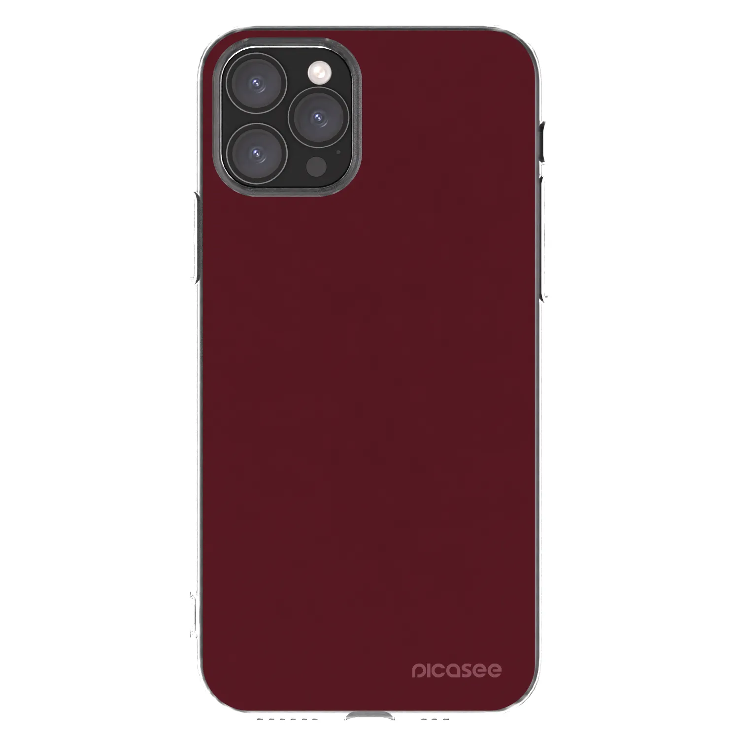Picasee silikonowe przeźroczyste etui na Apple iPhone 11 Pro - Burgundy red