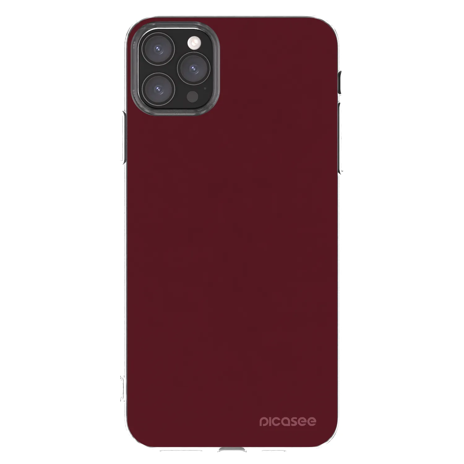 Picasee silikonowe przeźroczyste etui na Apple iPhone 11 Pro Max - Burgundy red