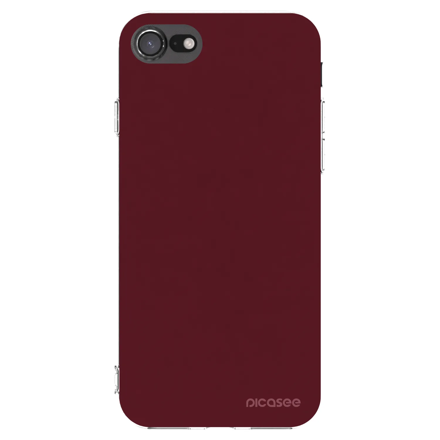 Picasee silikonowe przeźroczyste etui na Apple iPhone 8 - Burgundy red