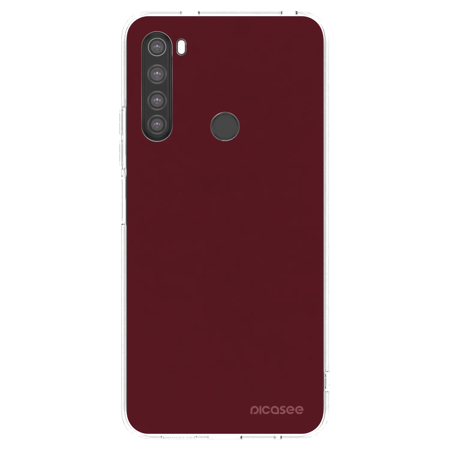 Picasee silikonowe przeźroczyste etui na Xiaomi Redmi Note 8 - Burgundy red