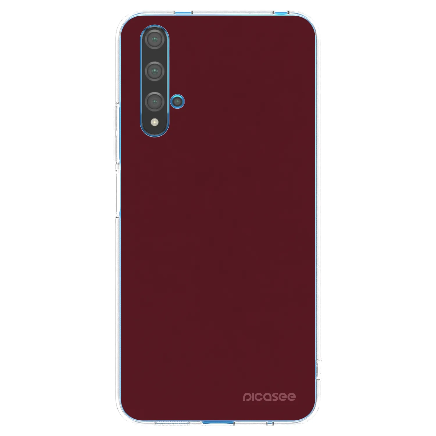 Picasee silikonowe przeźroczyste etui na Huawei Nova 5T - Burgundy red
