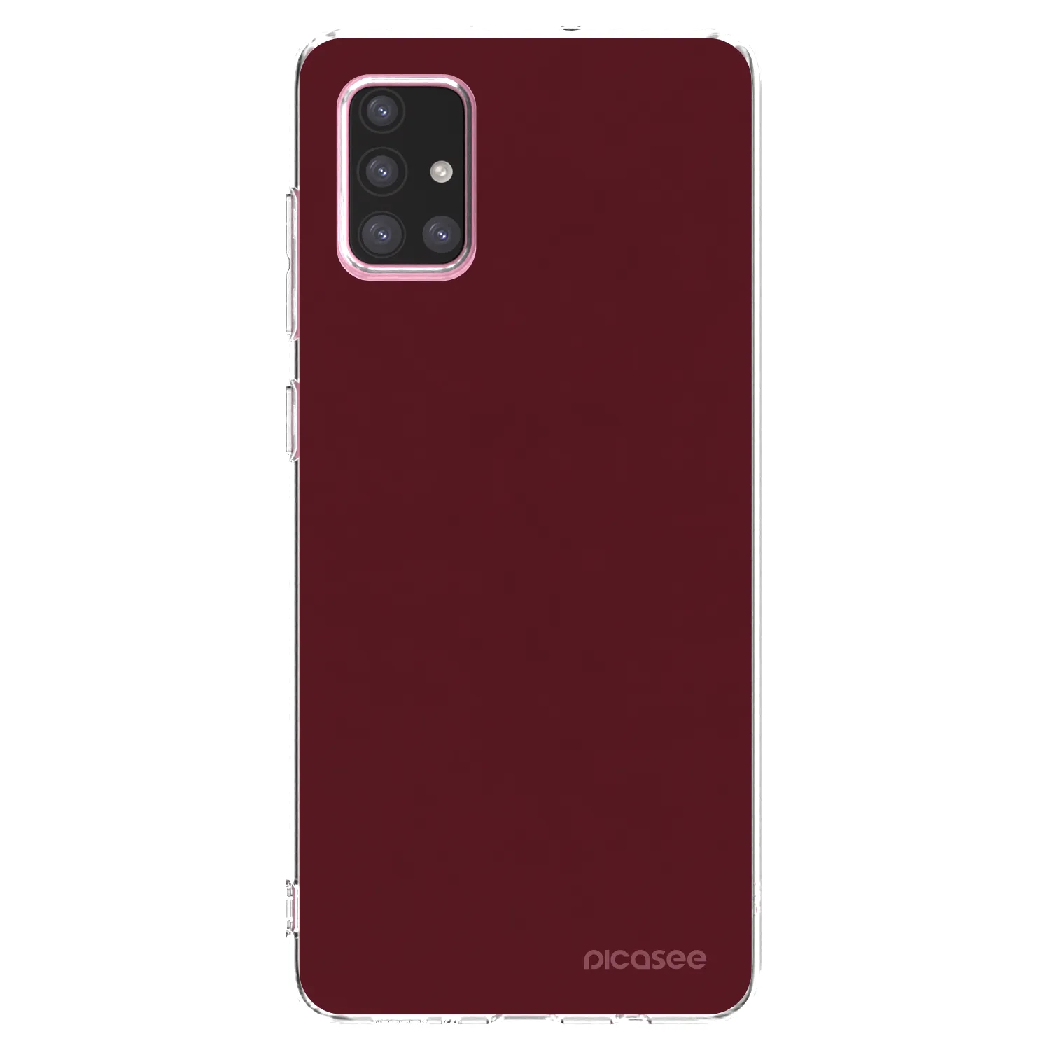 Picasee silikonowe przeźroczyste etui na Samsung Galaxy A71 A715F - Burgundy red
