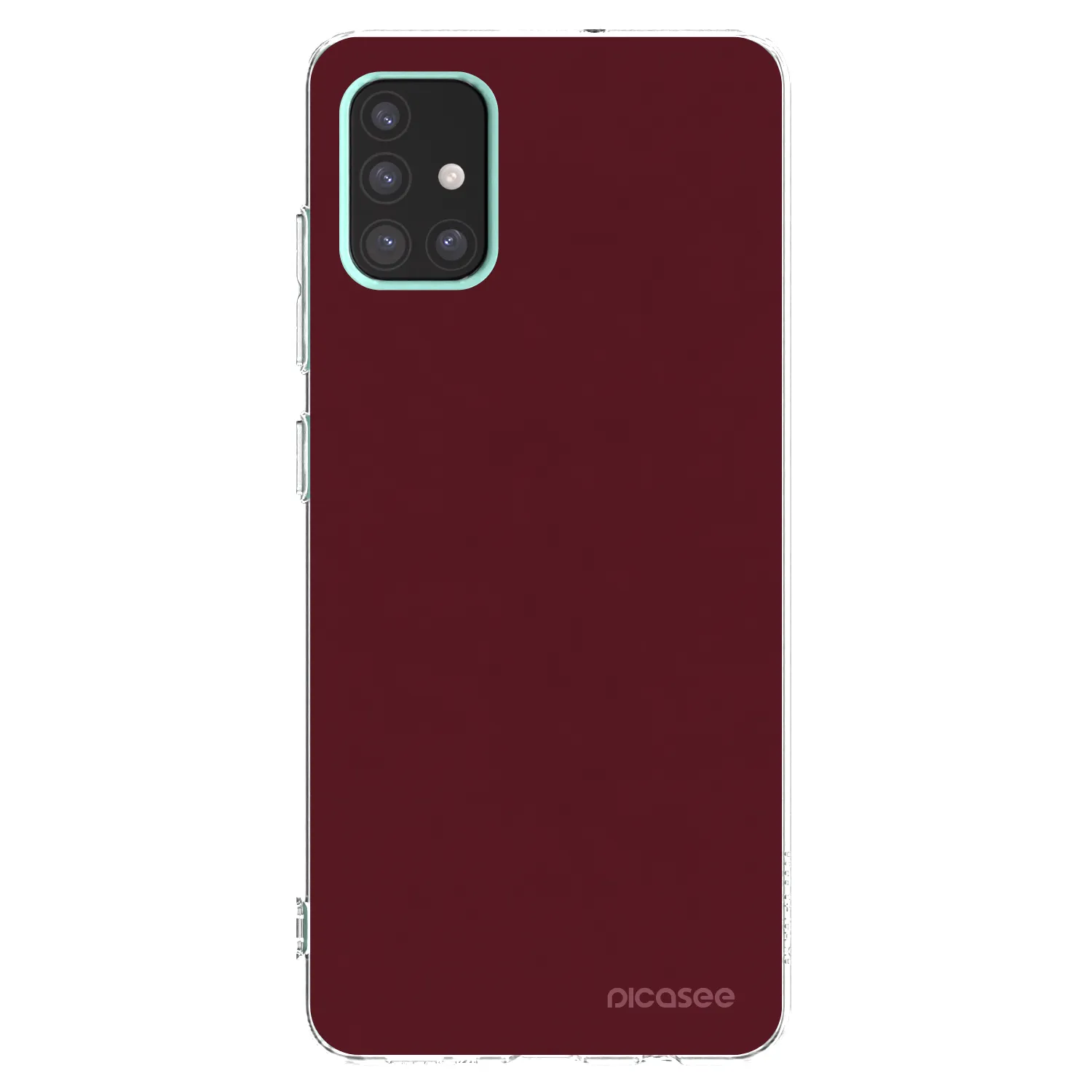 Picasee silikonowe przeźroczyste etui na Samsung Galaxy A51 A515F - Burgundy red