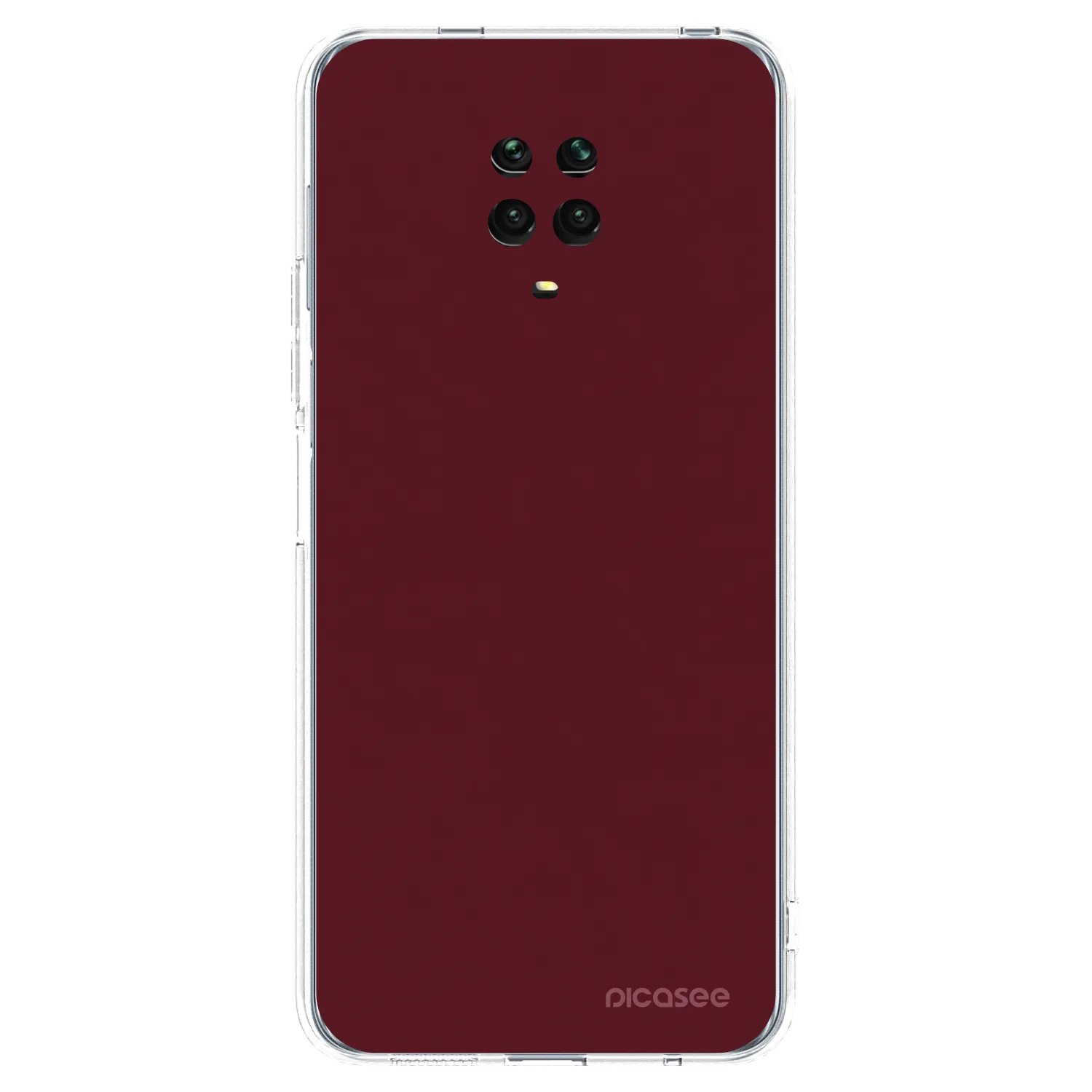 Picasee silikonowe przeźroczyste etui na Xiaomi Redmi Note 9S - Burgundy red