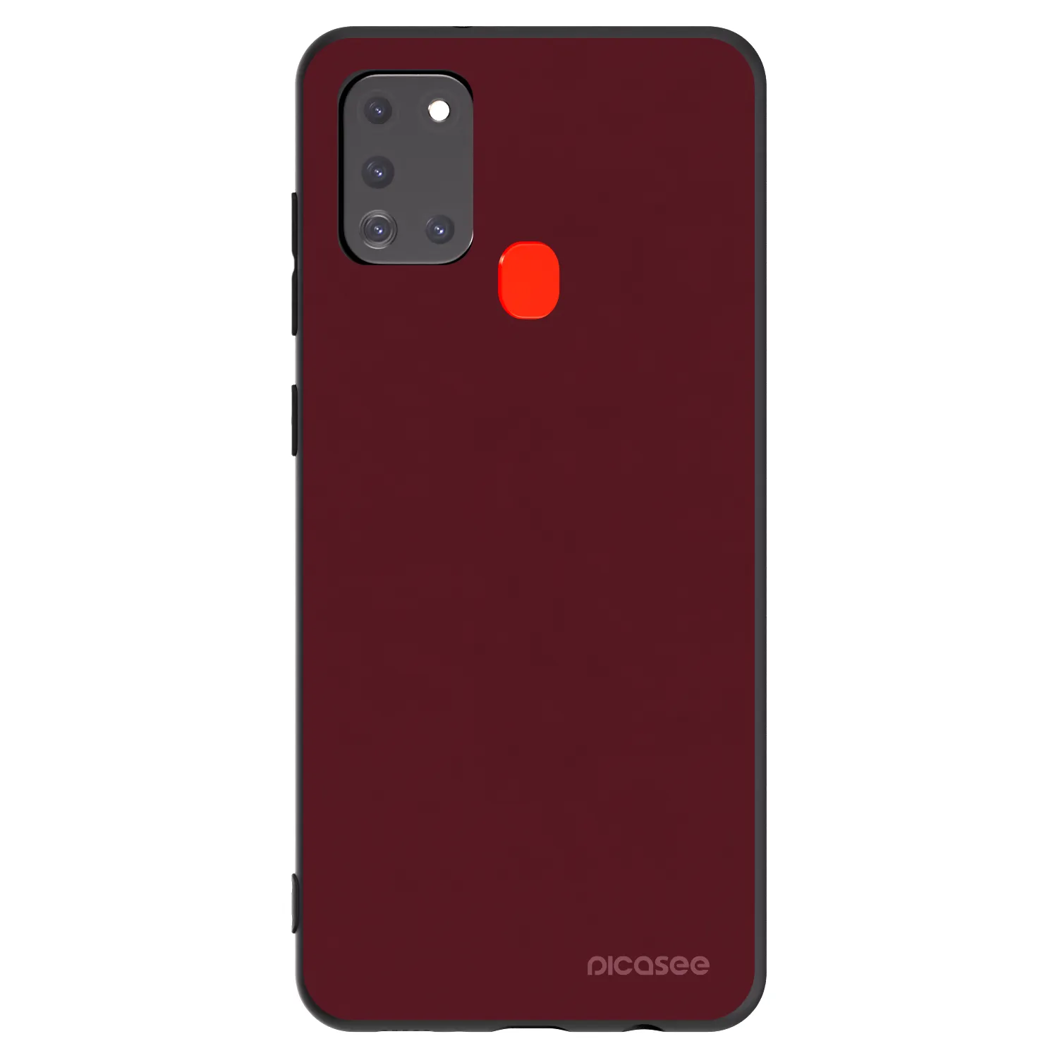 Picasee silikonowe czarne etui na Samsung Galaxy A21s - Burgundy red