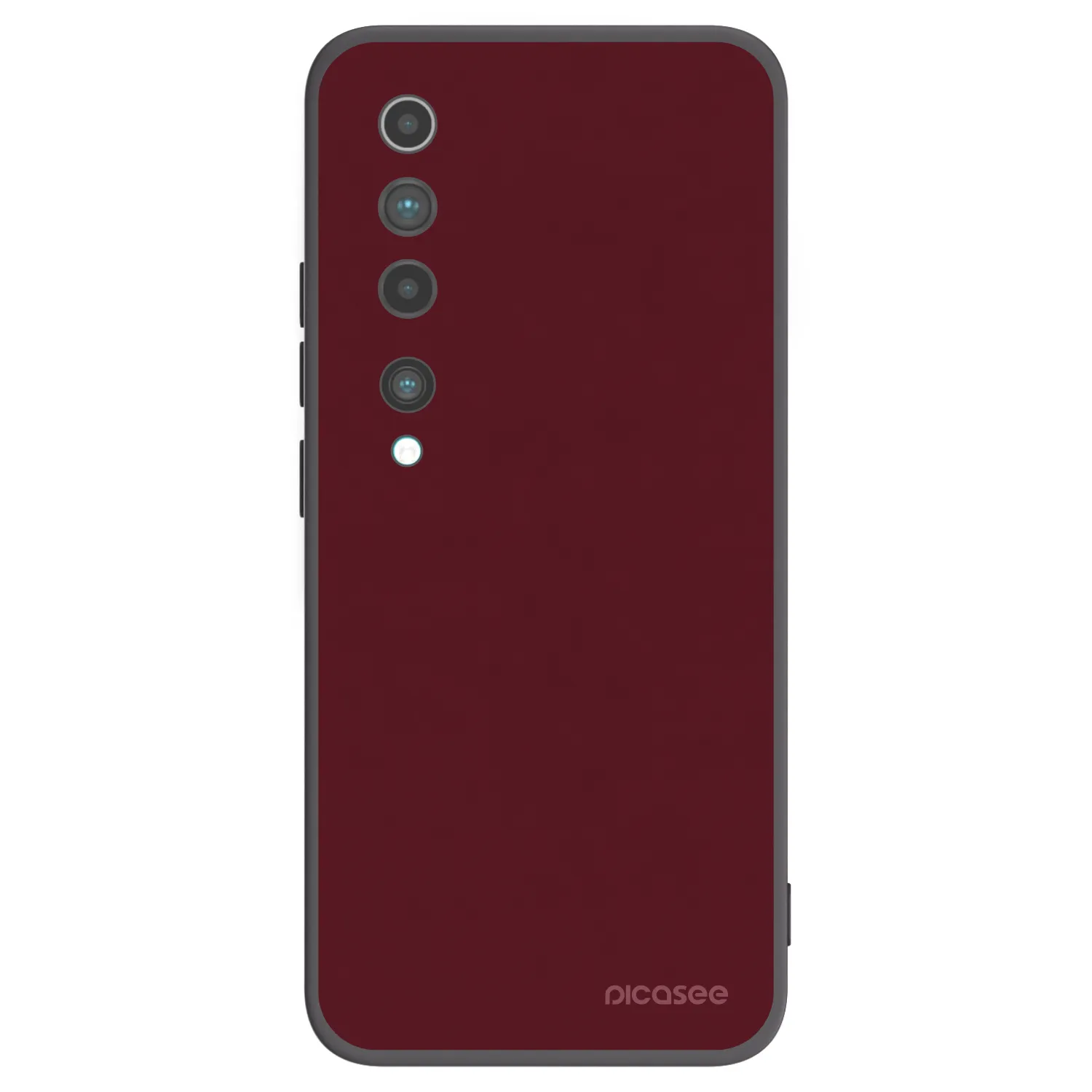 Picasee silikonowe czarne etui na Xiaomi Mi 10 - Burgundy red