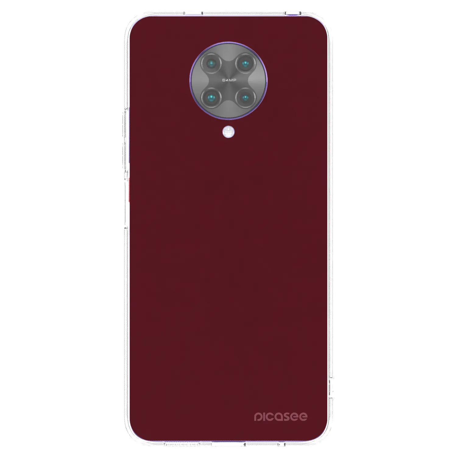 Picasee silikonowe przeźroczyste etui na Xiaomi Poco F2 Pro - Burgundy red