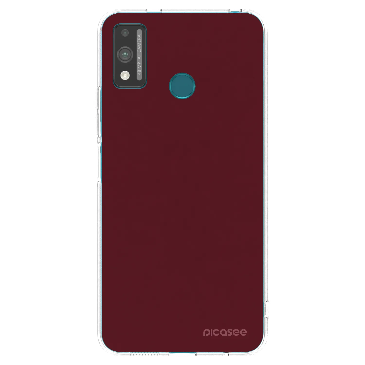 Picasee silikonowe przeźroczyste etui na Honor 9X Lite - Burgundy red