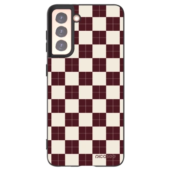 Picasee silikonowe czarne etui na Samsung Galaxy S21 5G G991B - Checked Away