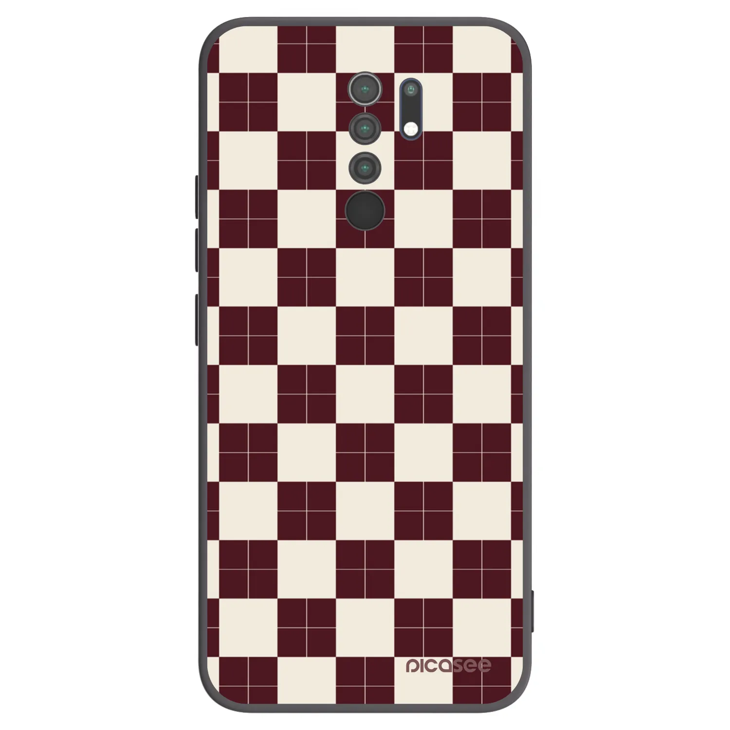 Picasee silikonowe czarne etui na Xiaomi Redmi 9 - Checked Away