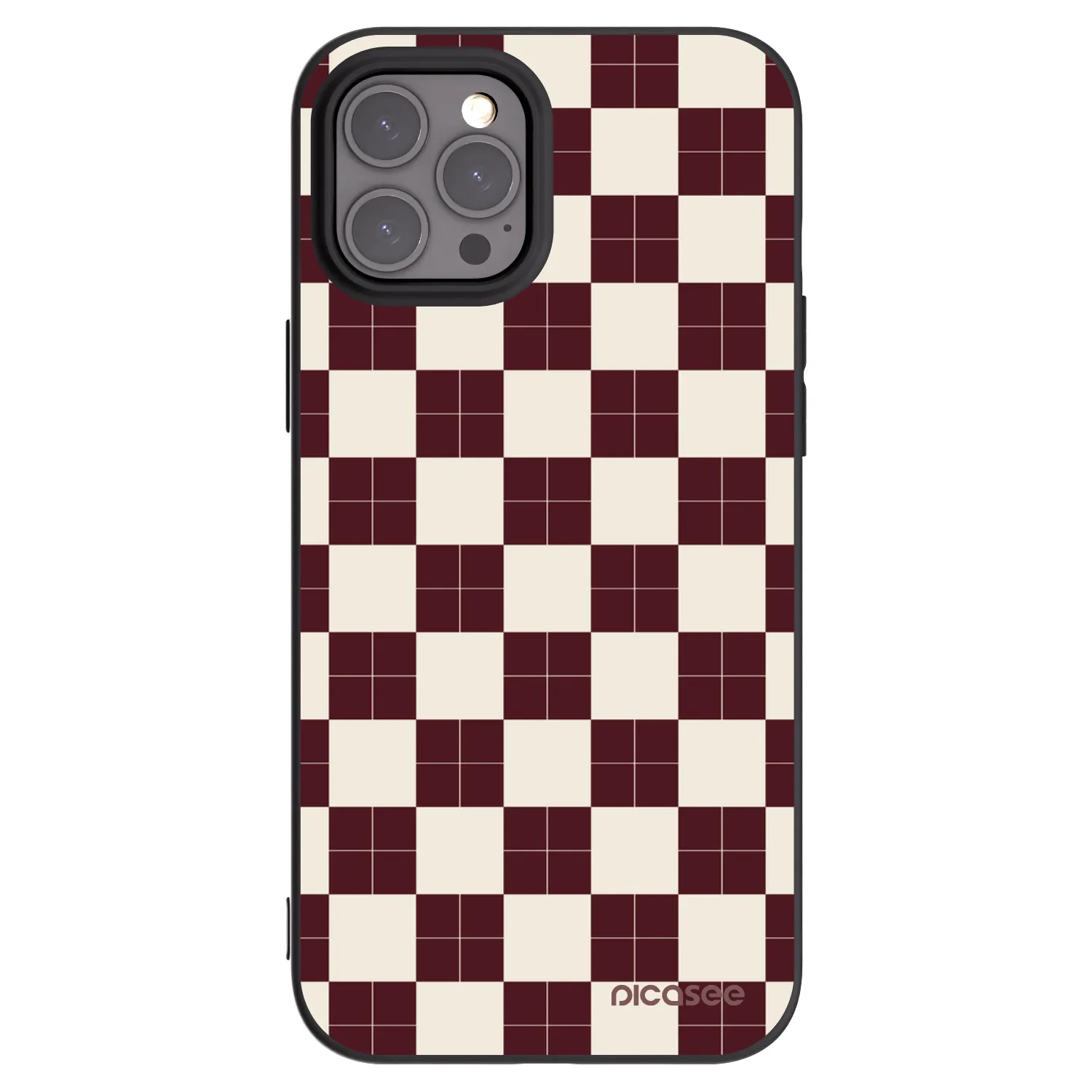 Picasee silikonowe czarne etui na Apple iPhone 12 Pro Max - Checked Away