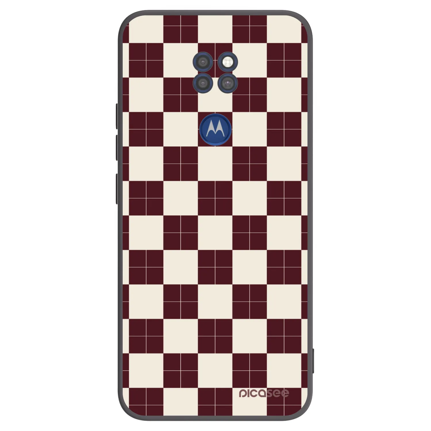 Picasee silikonowe czarne etui na Motorola Moto G9 Play - Checked Away