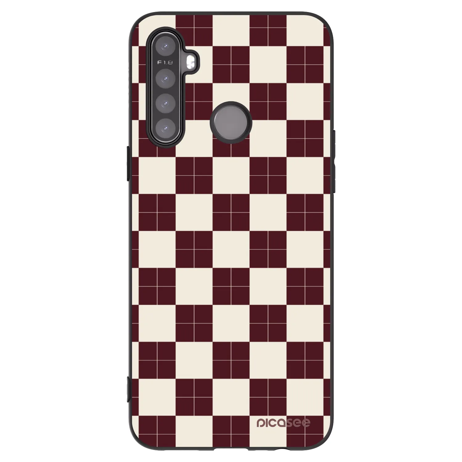 Picasee silikonowe czarne etui na Realme 6i - Checked Away
