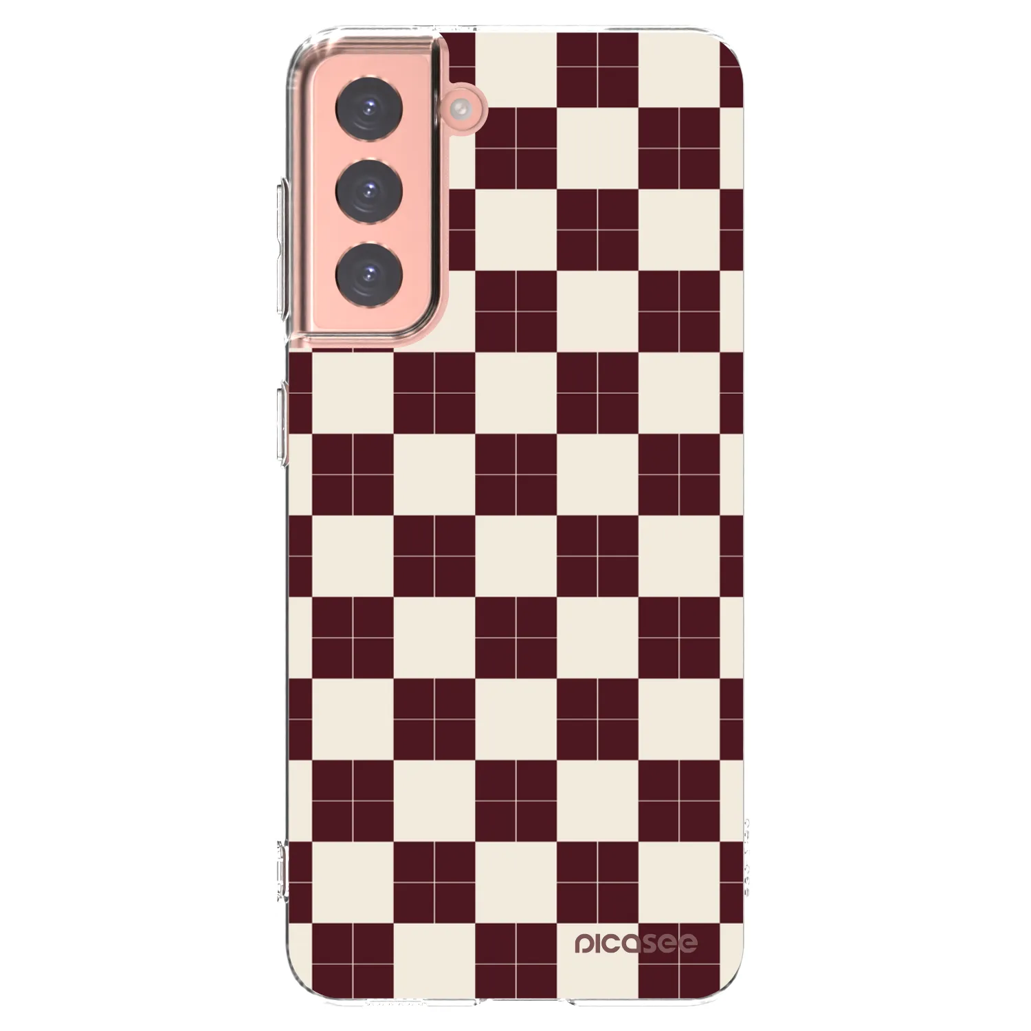 Picasee silikonowe przeźroczyste etui na Samsung Galaxy S21 5G G991B - Checked Away