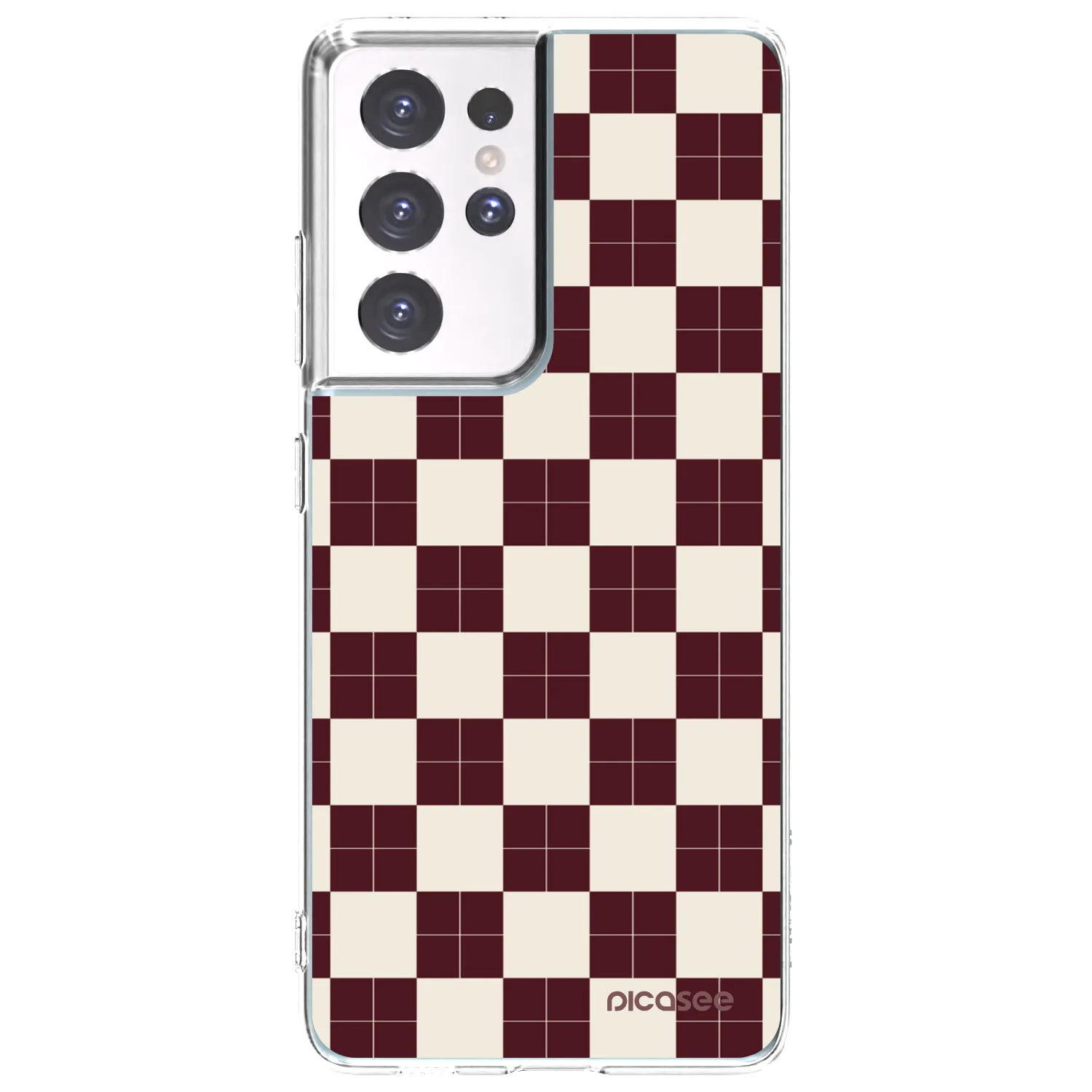 Picasee silikonowe przeźroczyste etui na Samsung Galaxy S21 Ultra 5G G998B - Checked Away