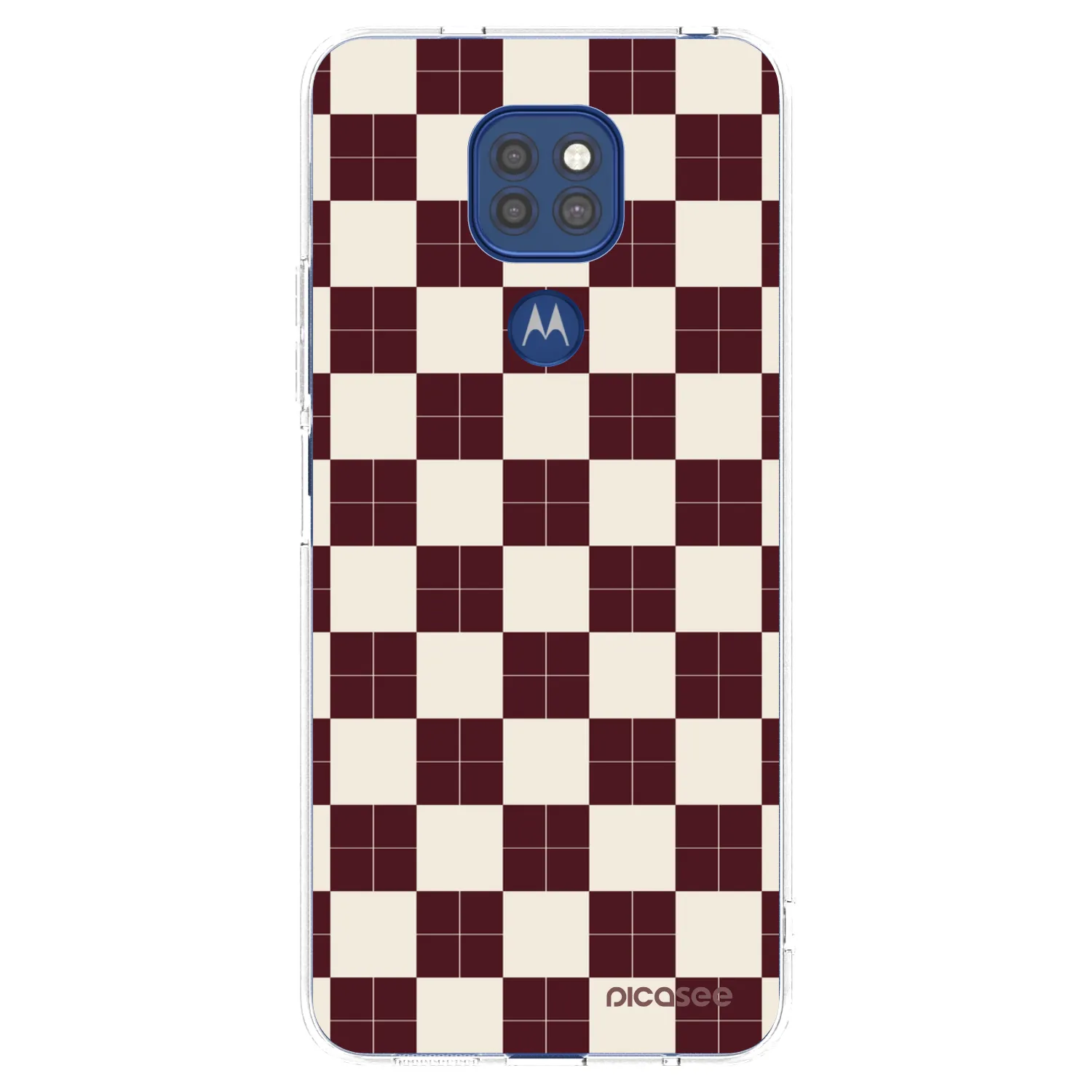 Picasee silikonowe przeźroczyste etui na Motorola Moto G9 Play - Checked Away
