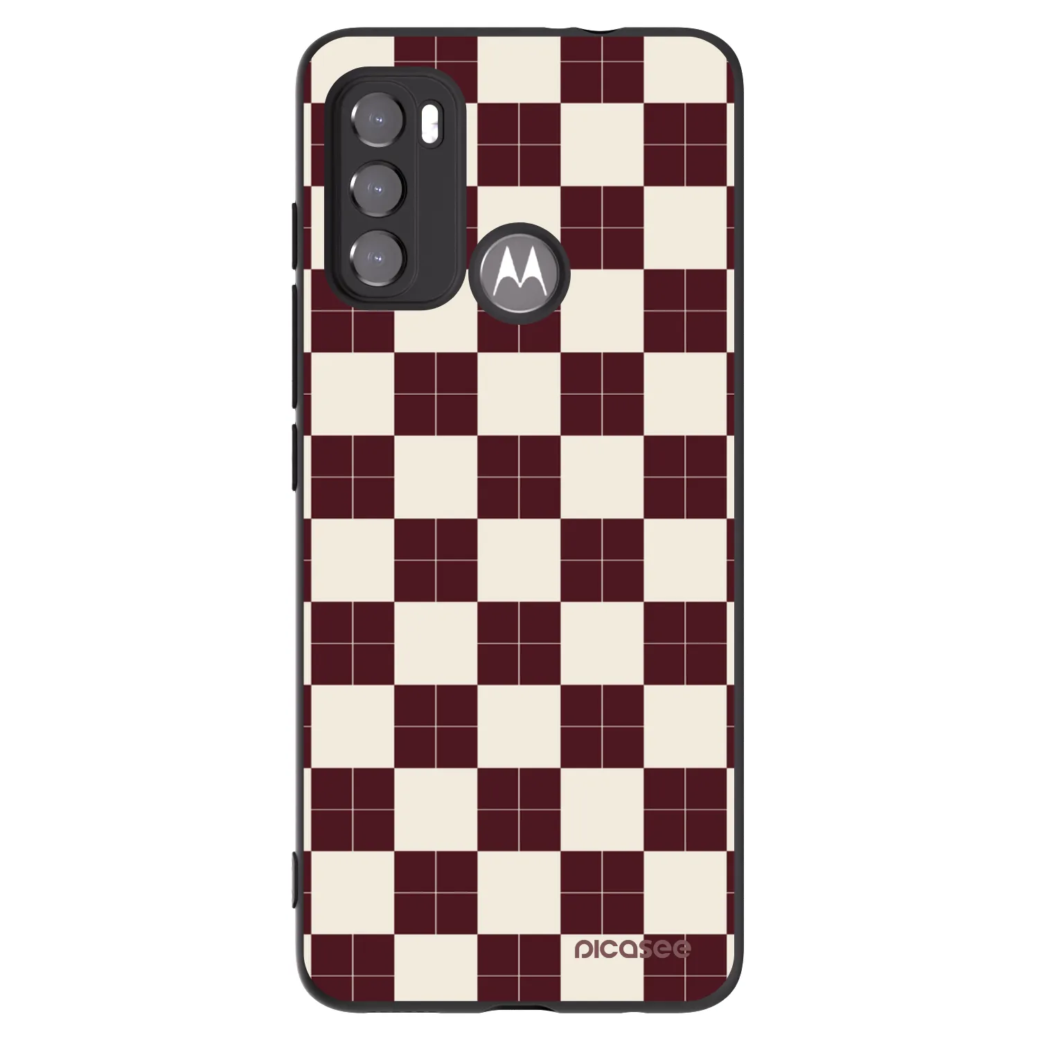 Picasee silikonowe czarne etui na Motorola Moto G60 - Checked Away